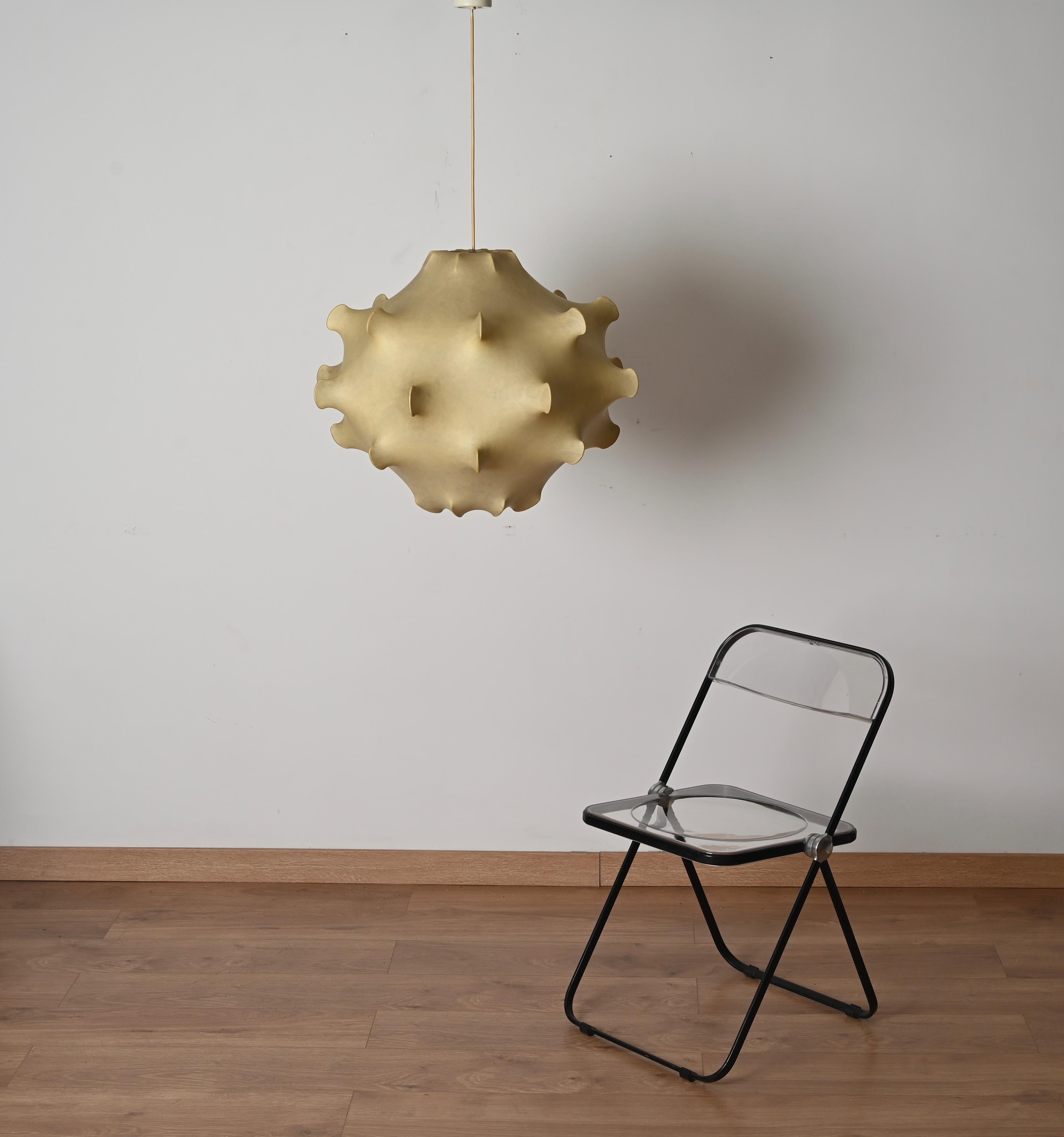 Ciondolo Taraxacum Cocoon beige di metà secolo di Castiglioni per Flos, Italia 1960 5