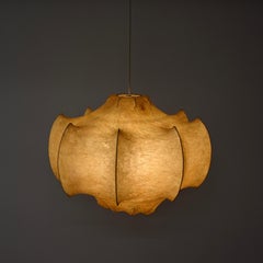 Mid-Century Beige Viscontea Cocoon Pendant by Castiglioni for Flos, Italy 1960s