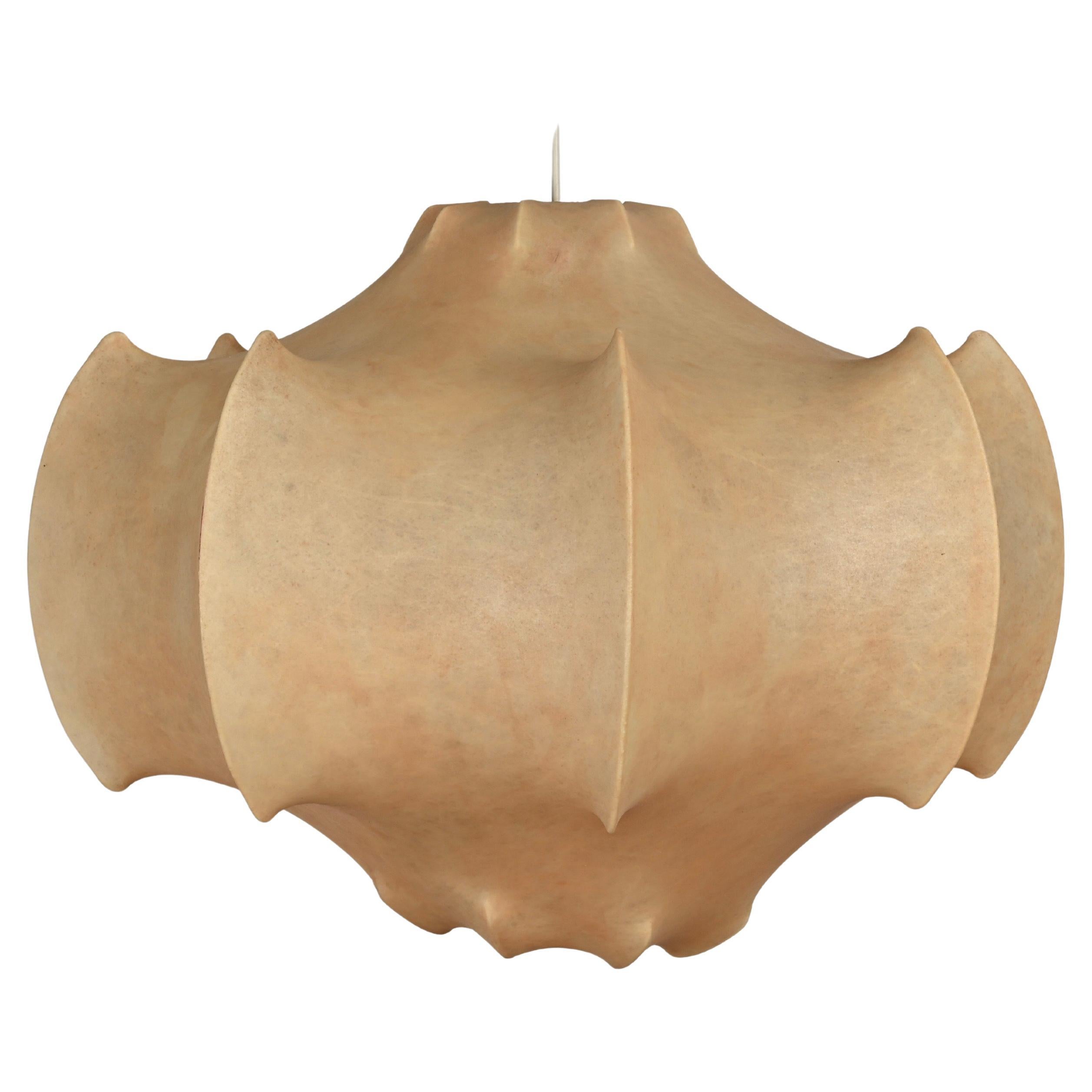 Mid-Century Beige Viscontea Cocoon Pendant by Castiglioni for Flos, Italy 1960s