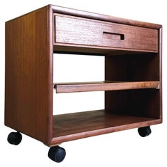 Mid Century Beistelltisch rollbar Telefontisch Couchtisch danish Teak