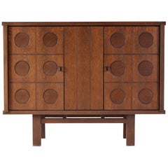 Mid-century Belgian Brutalist Oak Cabinet