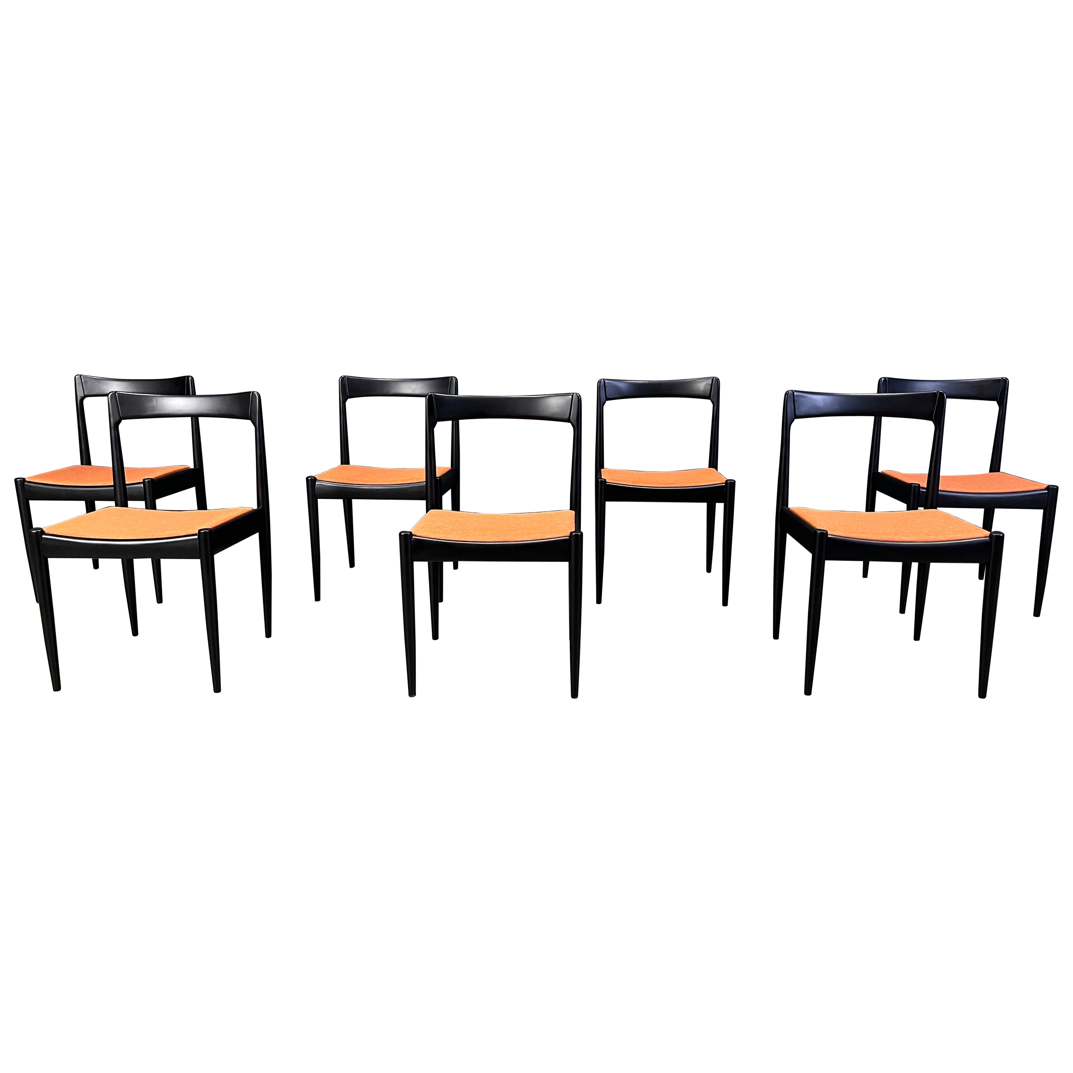 Sillas de comedor belgas de mediados de siglo, años 60 - juego de 7 en venta