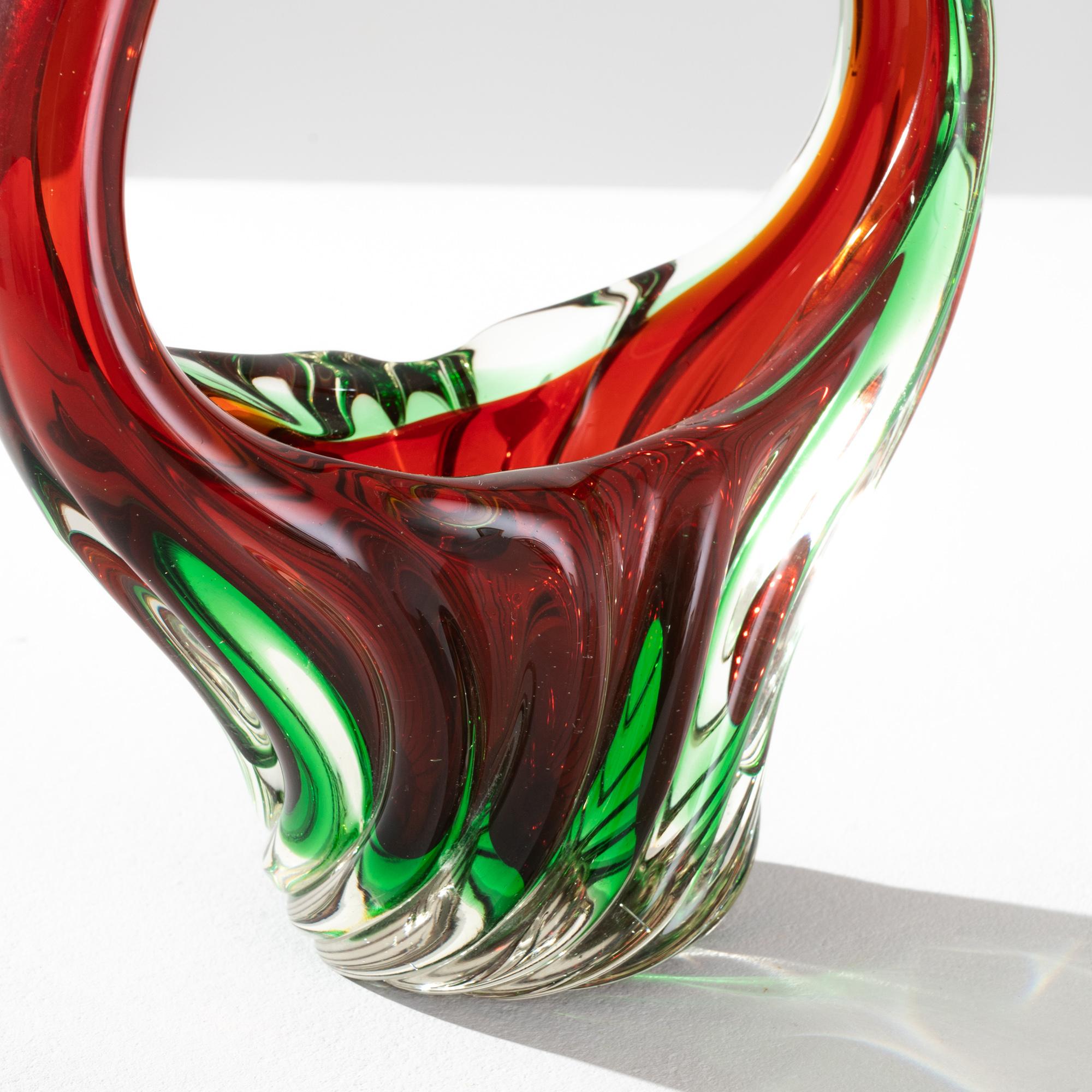 Art Glass Mid Century Belgian Glass Plateau For Sale