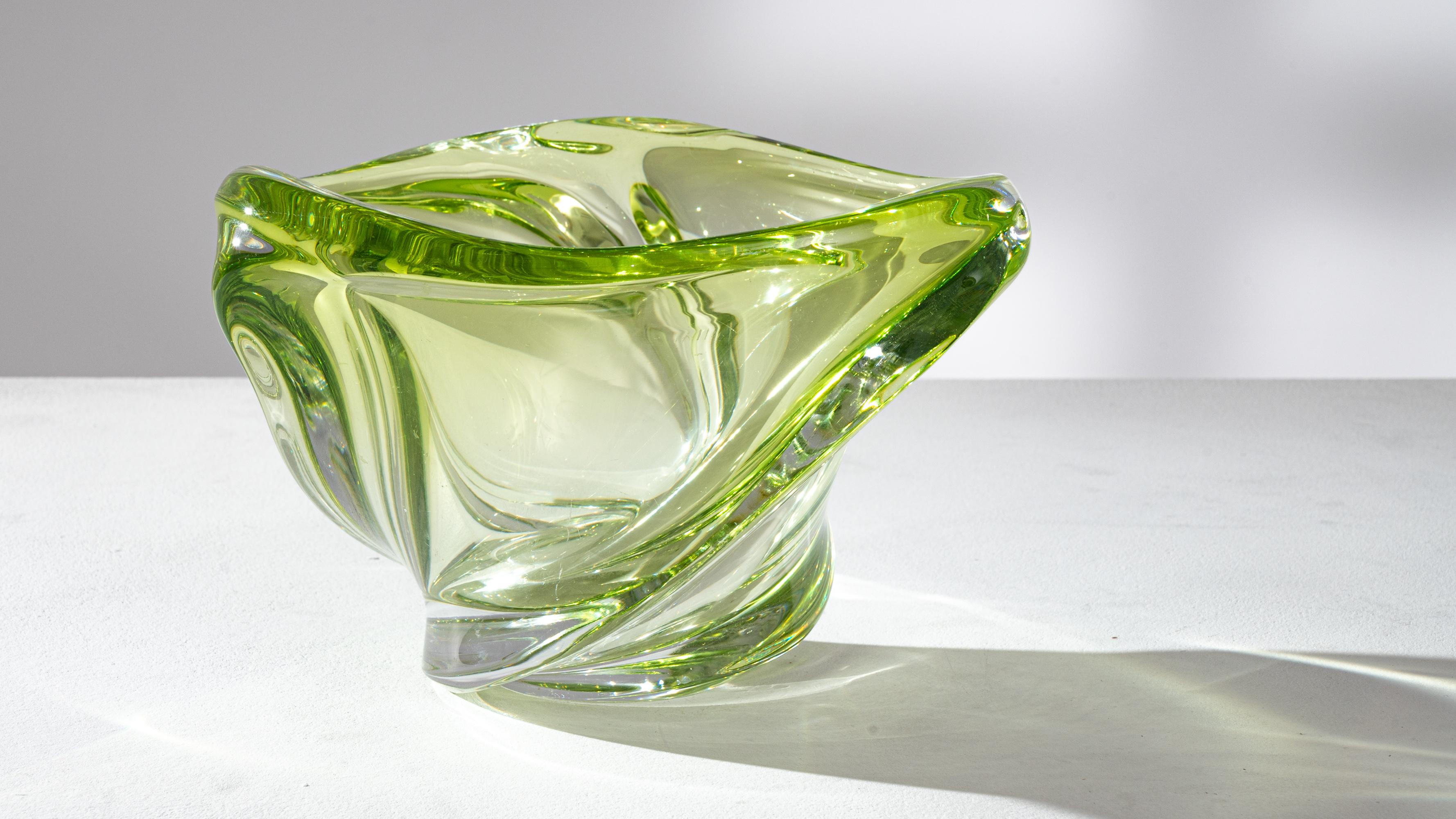 Mid Century Belgian Glass Vase For Sale 2