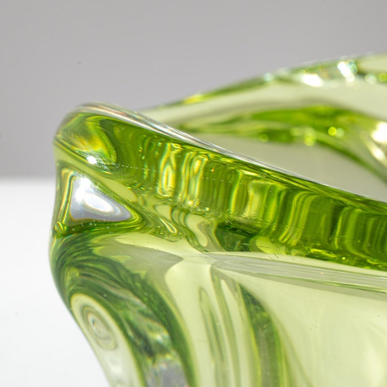 Mid Century Belgian Glass Vase For Sale at 1stDibs