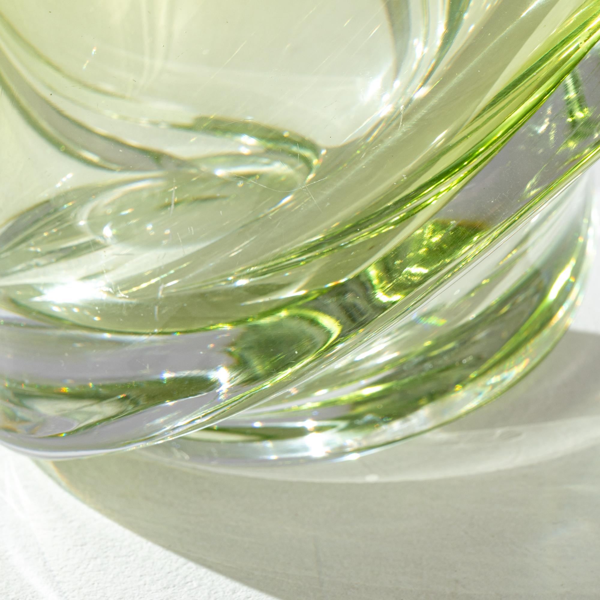 Mid Century Belgian Glass Vase For Sale 4
