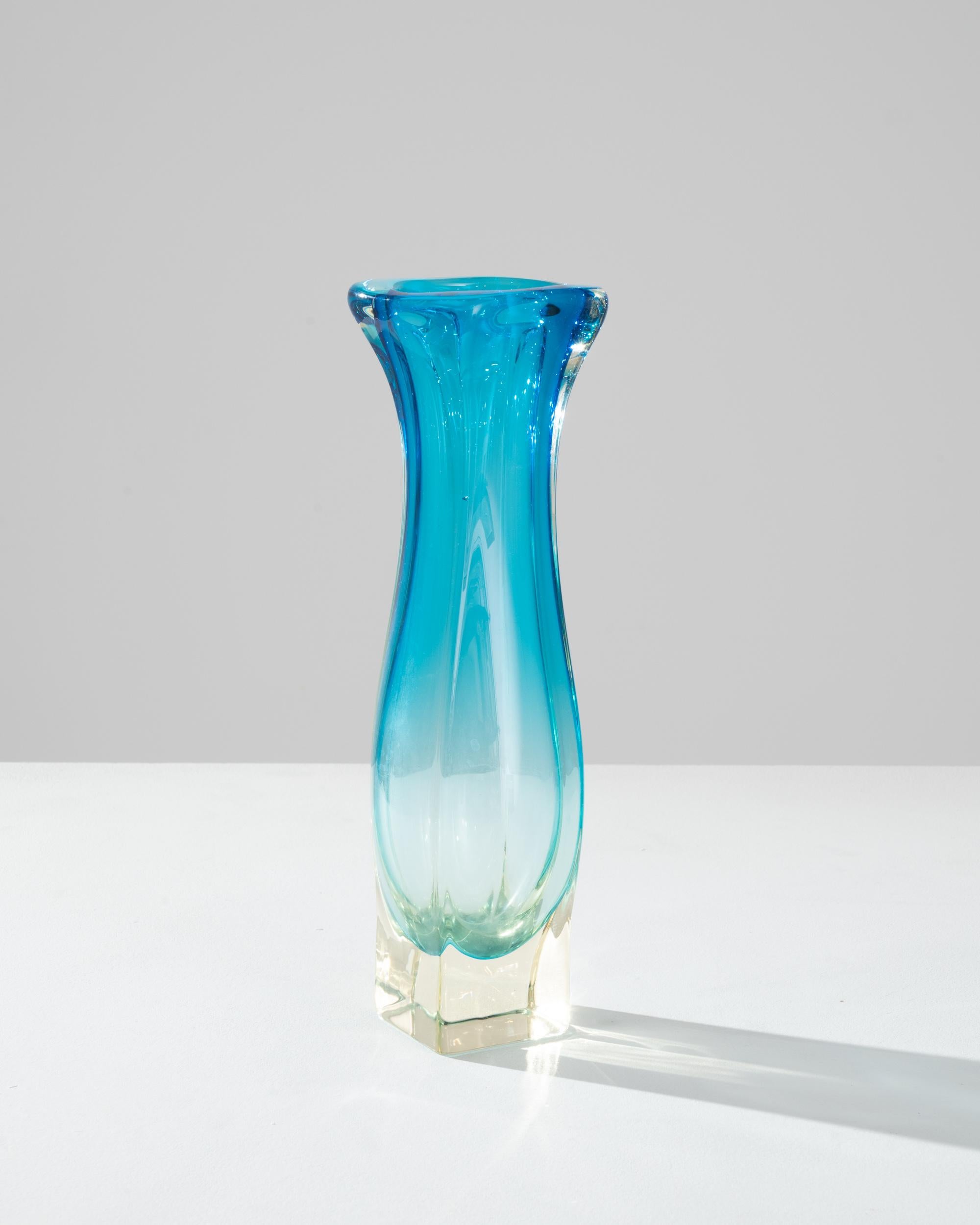 Mid Century Belgian Glass Vase For Sale 3