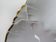 Mid-Century Belgian Porcelain Oyster Plates by La Porcelaine de Baudour 1950s