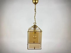 Mid-Century Belgian Smoked Glass Lantern, 1980s