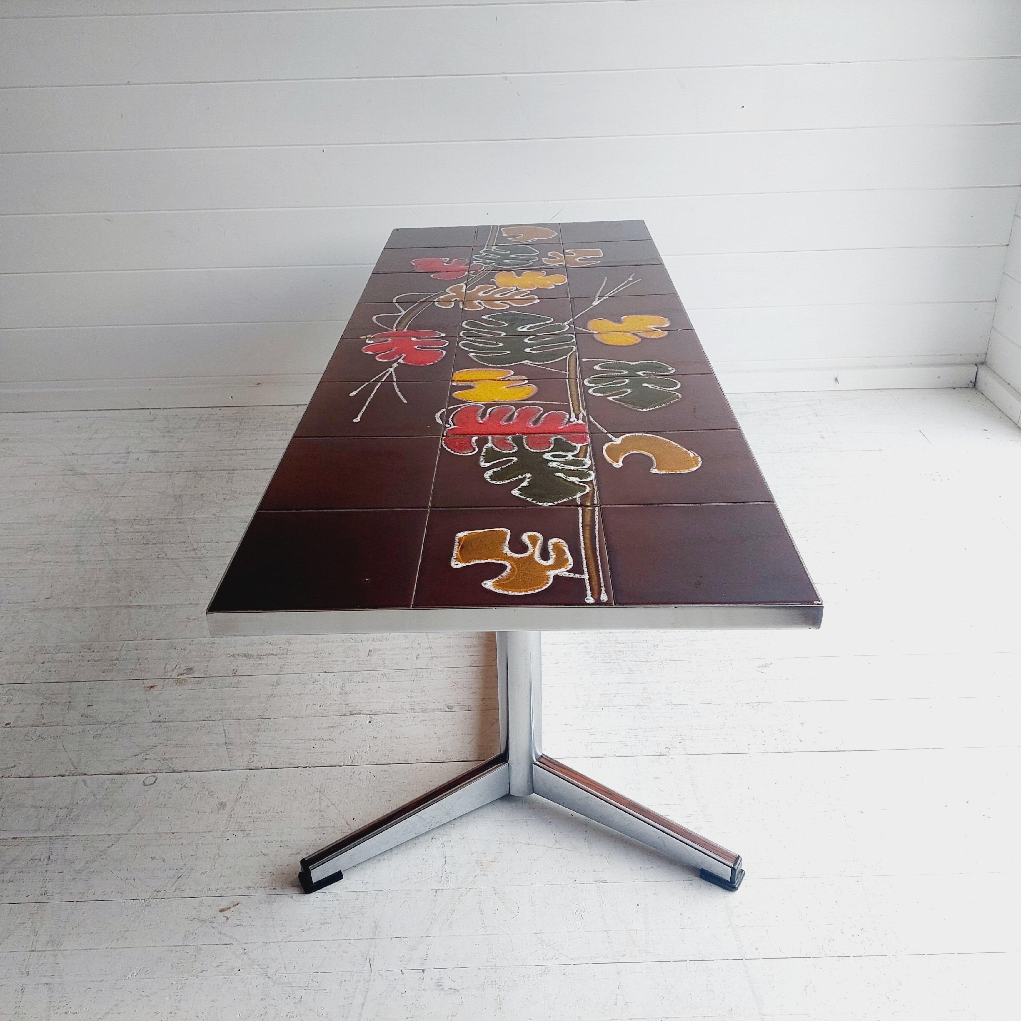 Mid Century  Belgium Chrome and Ceramic coffee table by Belarti for Adri 7