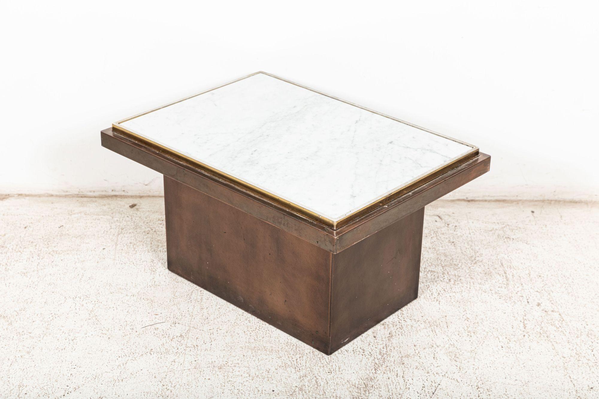 Mid Century Belgium Chrome Bronze Coffee Table For Sale 11