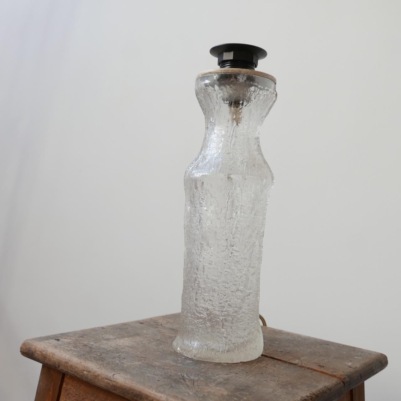 Belgian Mid-Century Belgium Glass Table Lamp For Sale