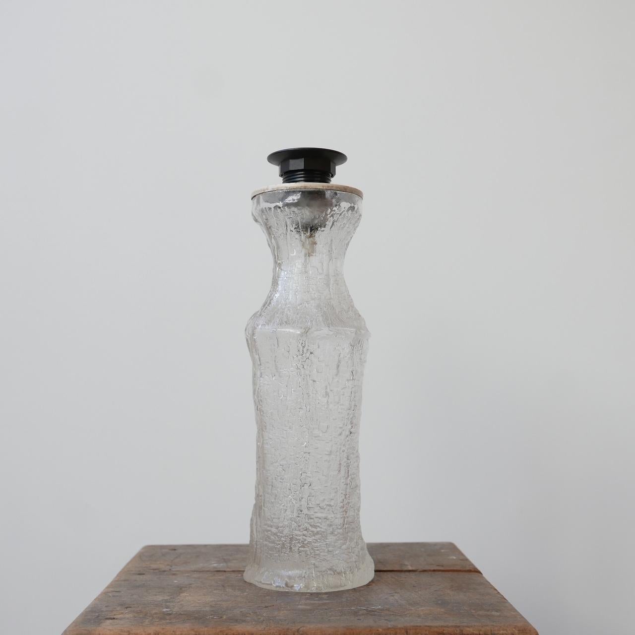 Mid-Century Belgium Glass Table Lamp For Sale 1
