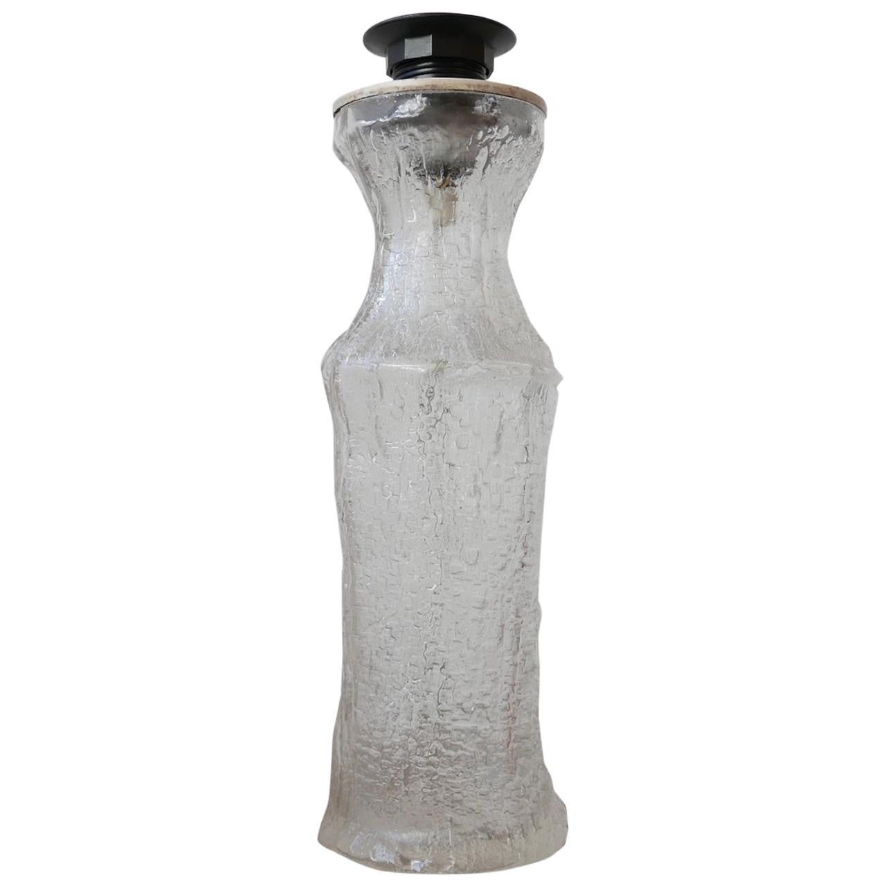 Lampe de table en verre Belgique du milieu du siècle