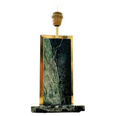 Mid-Century Belgium Marble & Brass Table Lamp