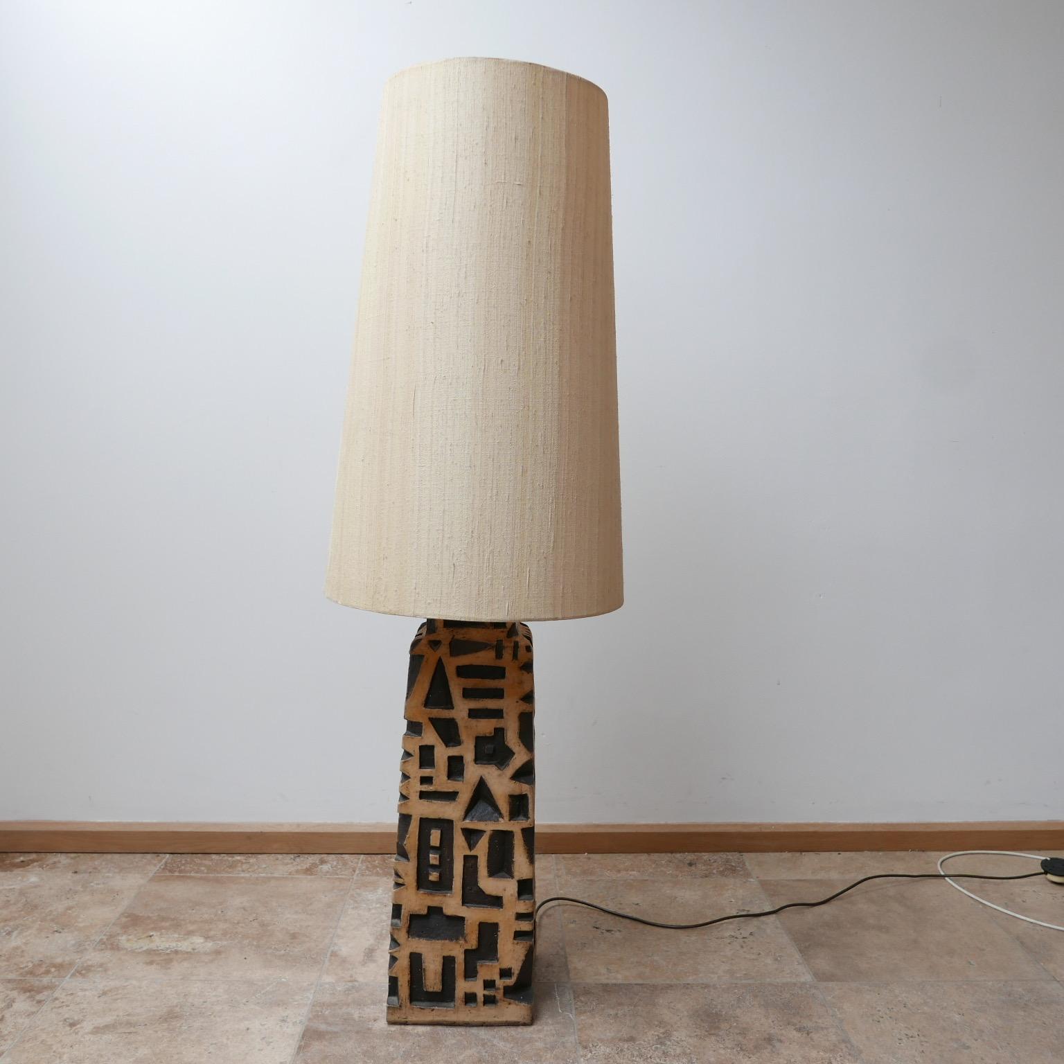 20th Century Midcentury Belgium Unique Ceramic Floor Lamp Artist Made