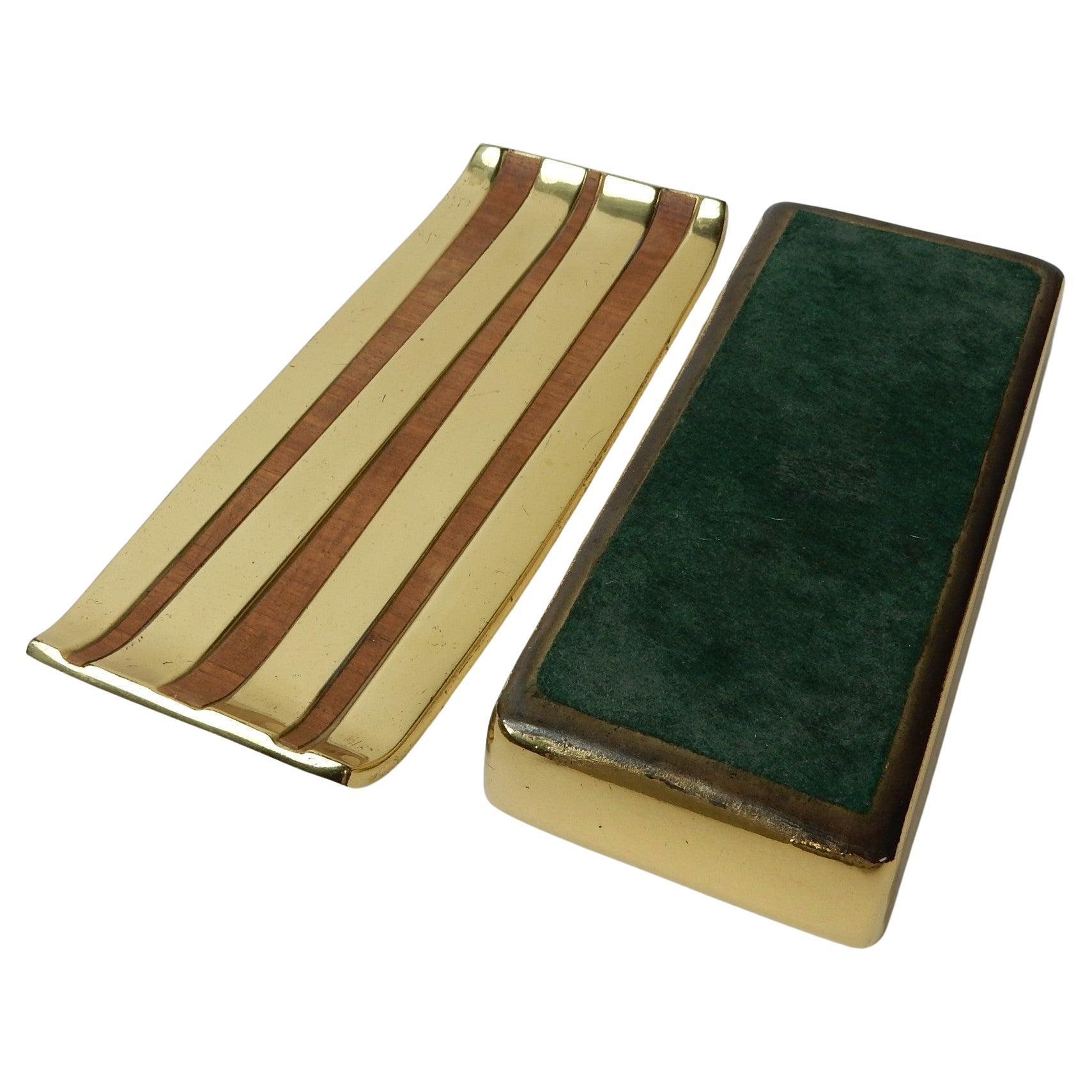 Mid Century Ben Seibel design for Jenfred Ware Mesa baja de latón Cigarrera Moderno de mediados de siglo en venta