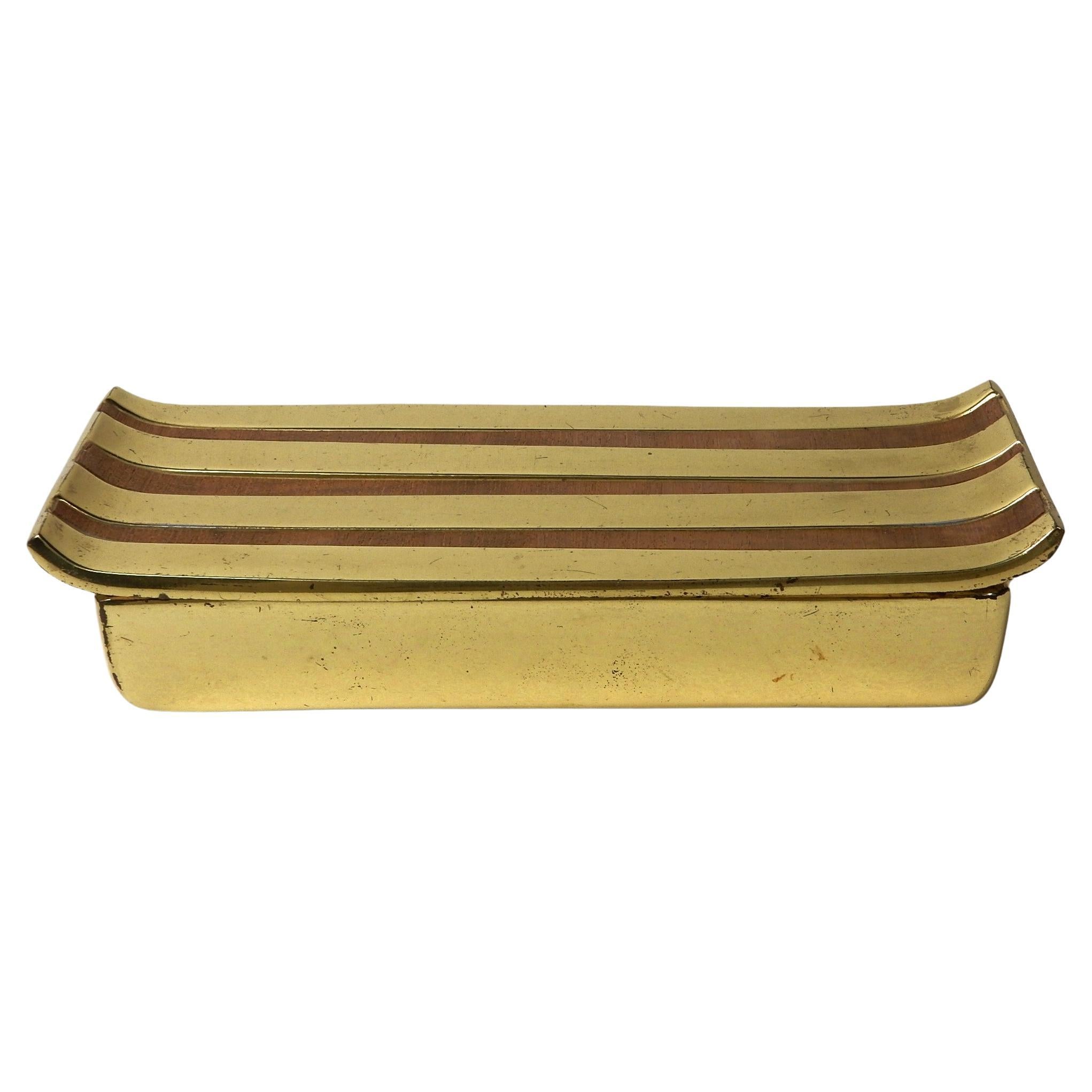 Mid Century Ben Seibel design for Jenfred Ware Brass Coffee Table Cigarette Box
