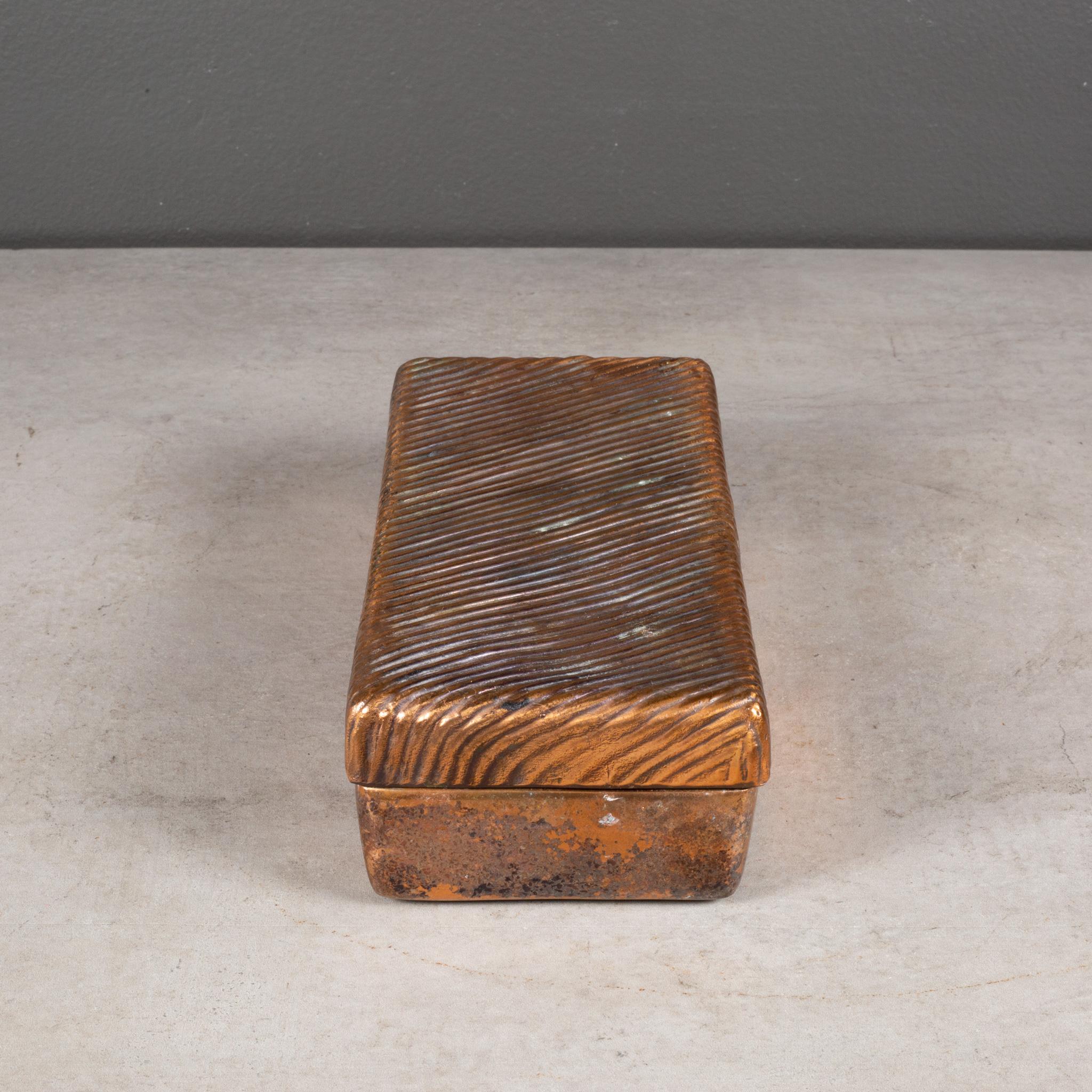 Plated MCM Ben Seibel for JenFred Ware Copper Trinket Box c.1960 (FREE SHIPPING) For Sale