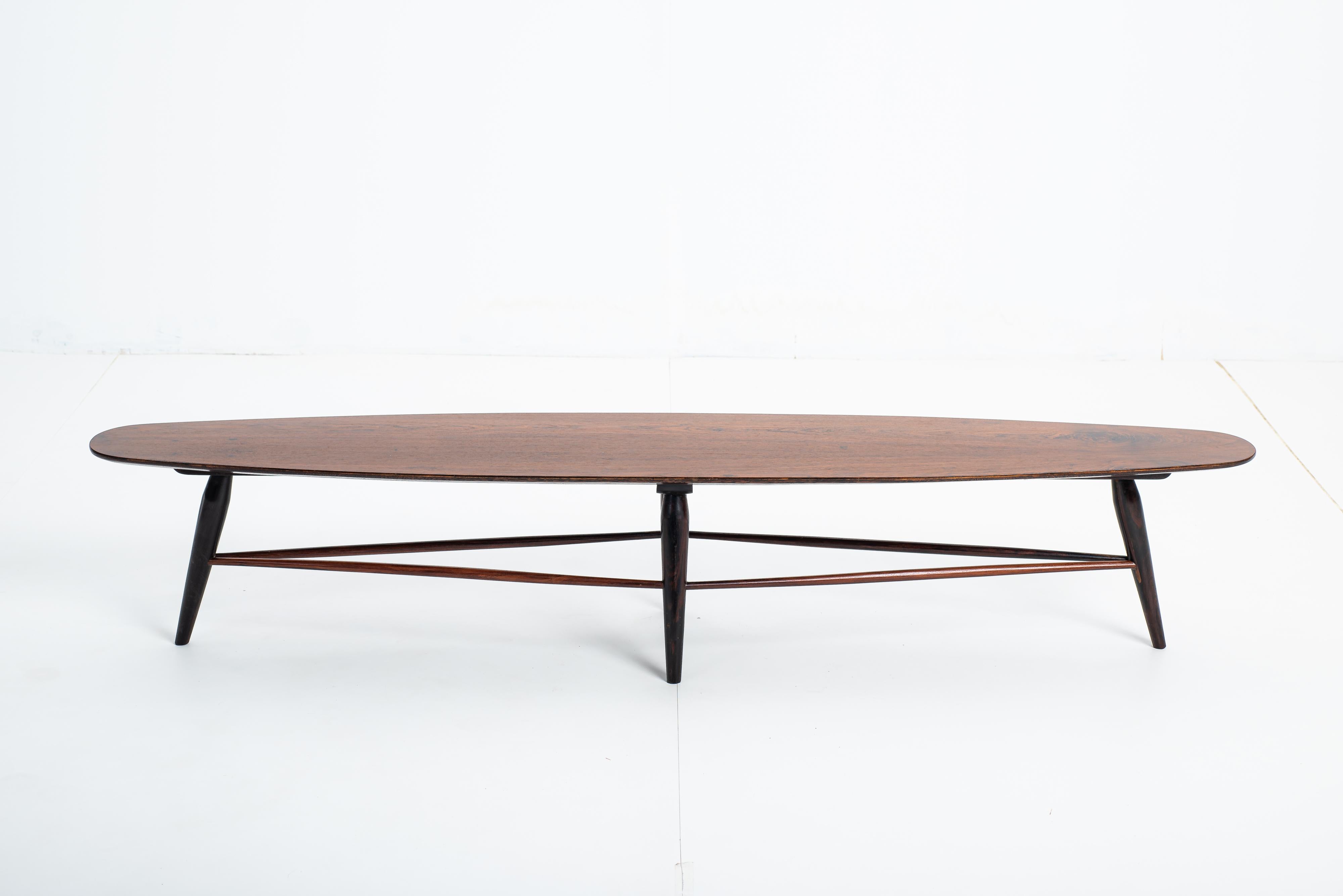 Veneer Mid-Century Bench by Liceu de Artes e Ofícios, Brazil, 1950s For Sale