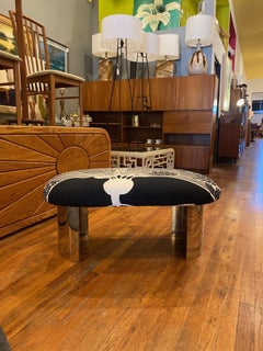 Mid Century Bench in the style of Karl Springer with Peter Max Upholstery