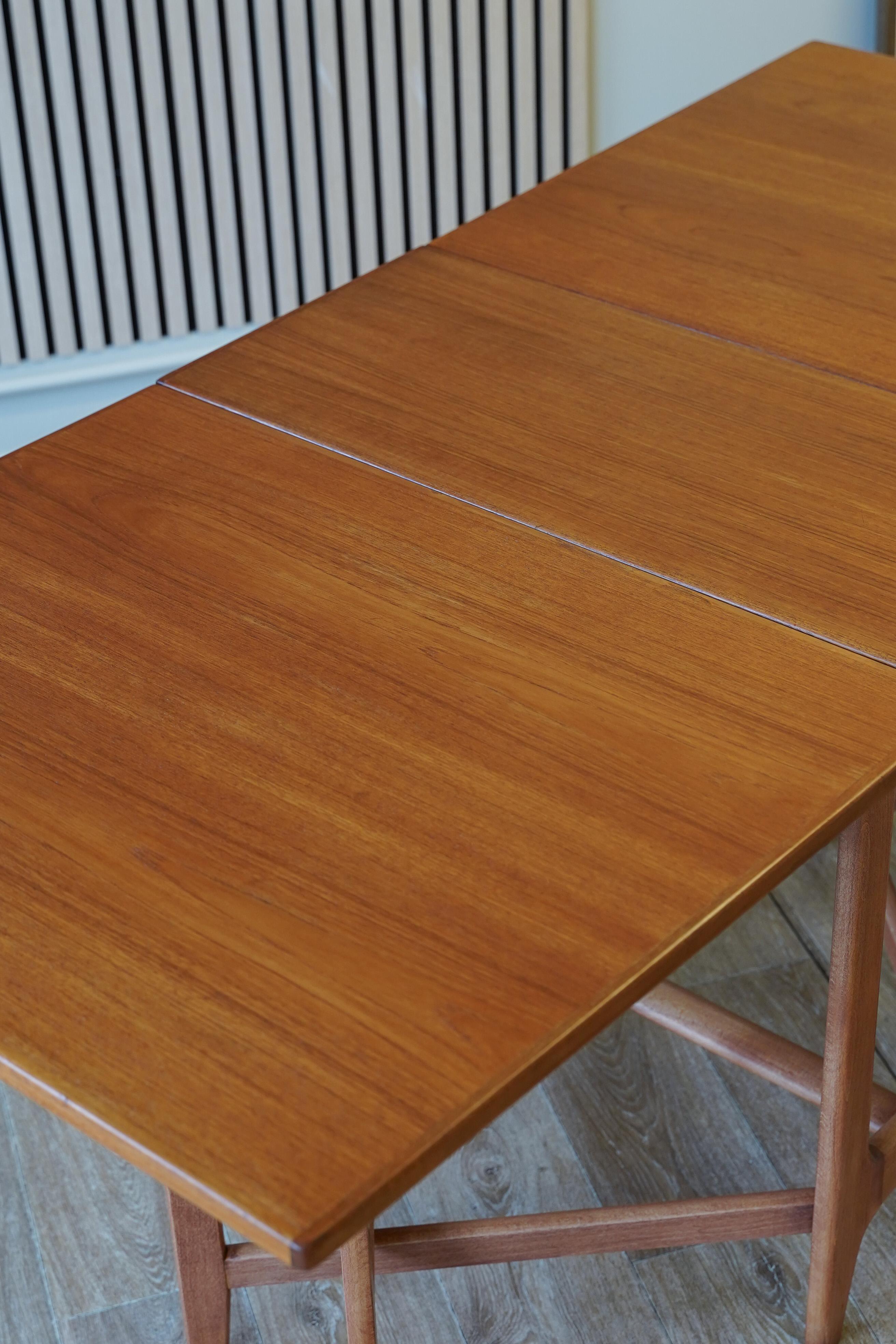 Mid Century Bendt Winge Drop-Leaf Dining Table Nr 4 in teak, Norway 6