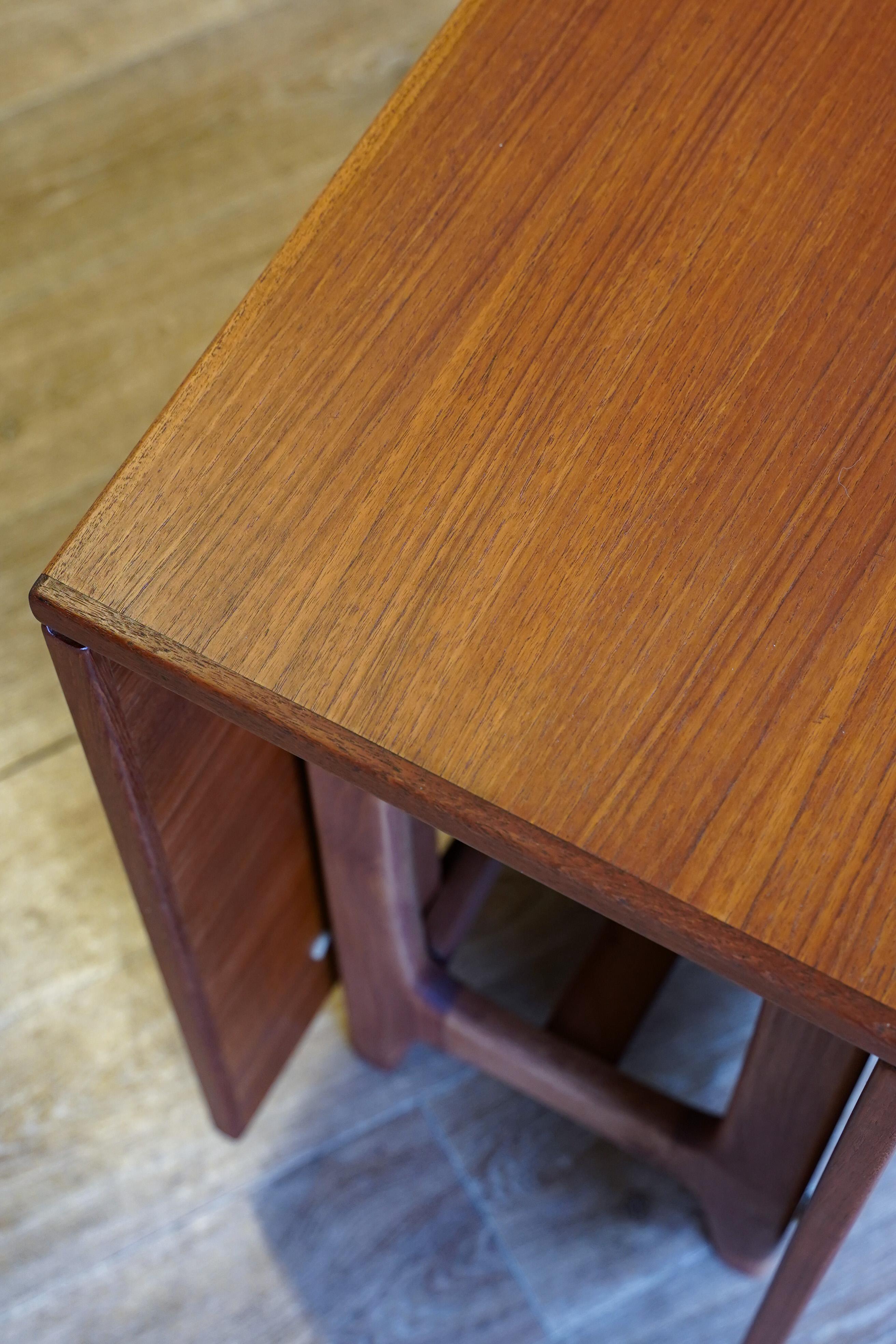 Mid Century Bendt Winge Drop-Leaf Dining Table Nr 4 in teak, Norway 7