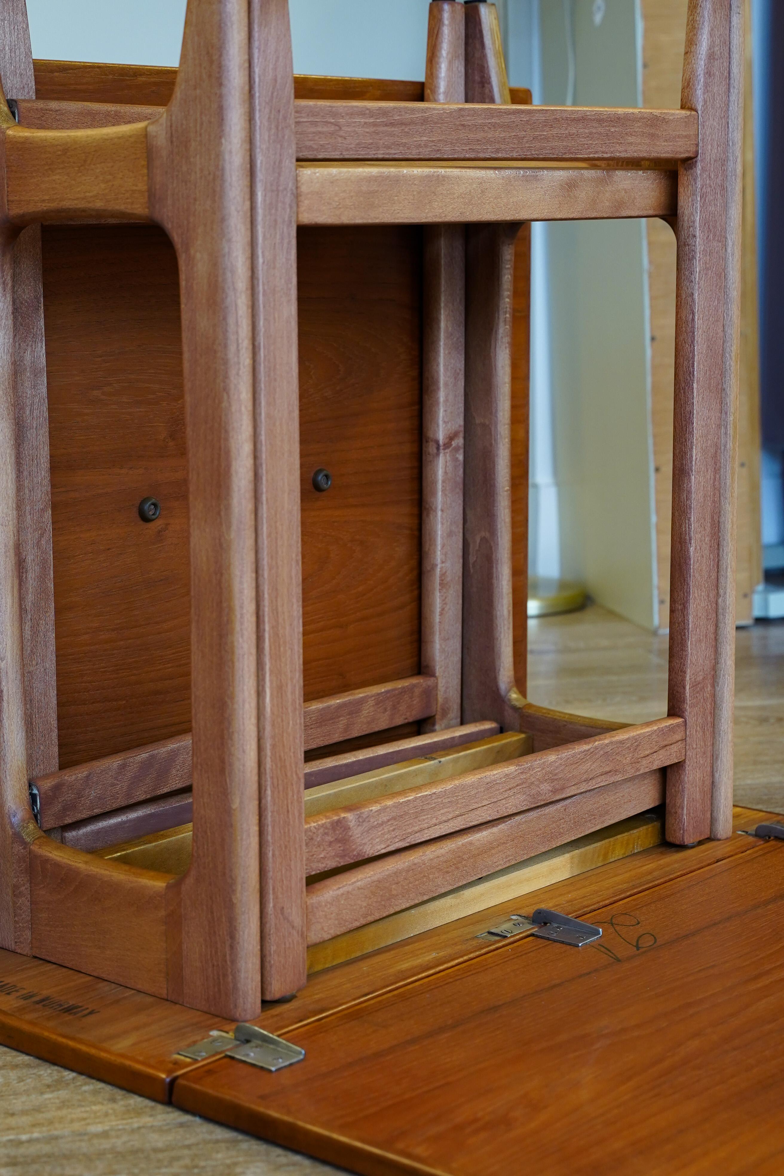 Mid Century Bendt Winge Drop-Leaf Dining Table Nr 4 in teak, Norway 14