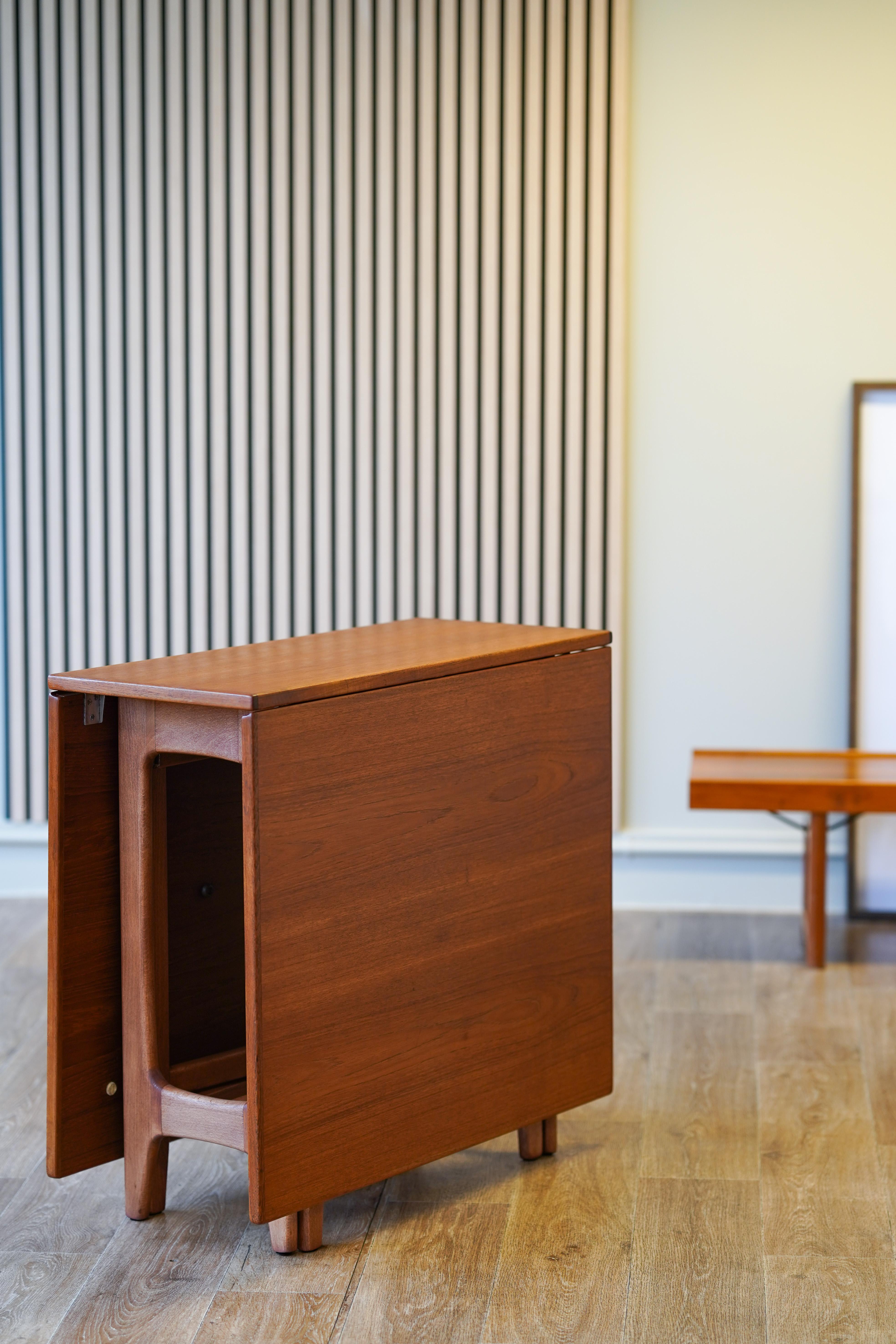 Mid Century Bendt Winge Drop-Leaf Dining Table Nr 4 in teak, Norway 3