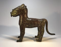 Midcentury Benin Lost Wax Bronze Leopard 1970s African Sculpture