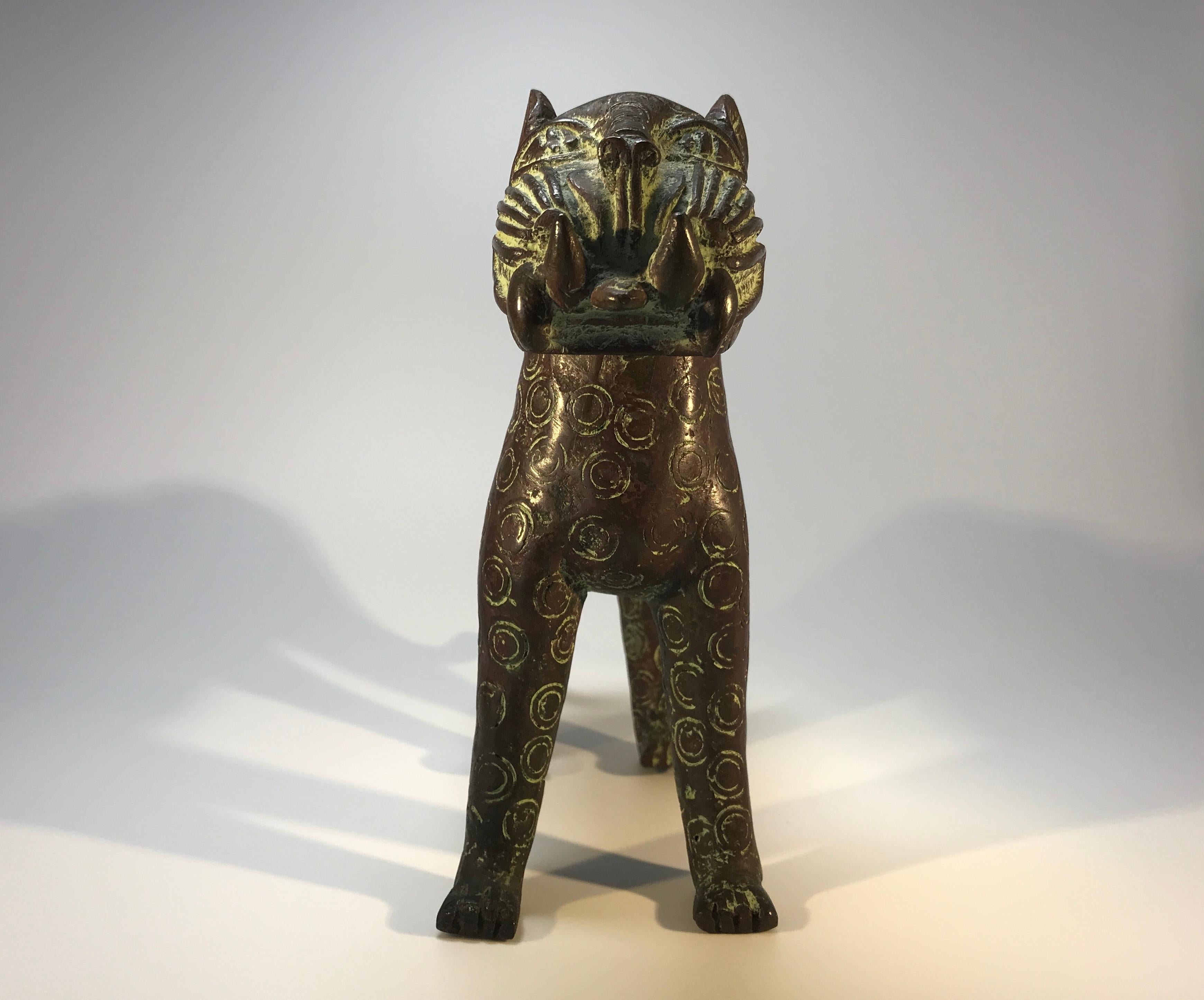 Midcentury Benin Lost Wax Bronze Leopard 1970s African Sculpture In Good Condition In Rothley, Leicestershire