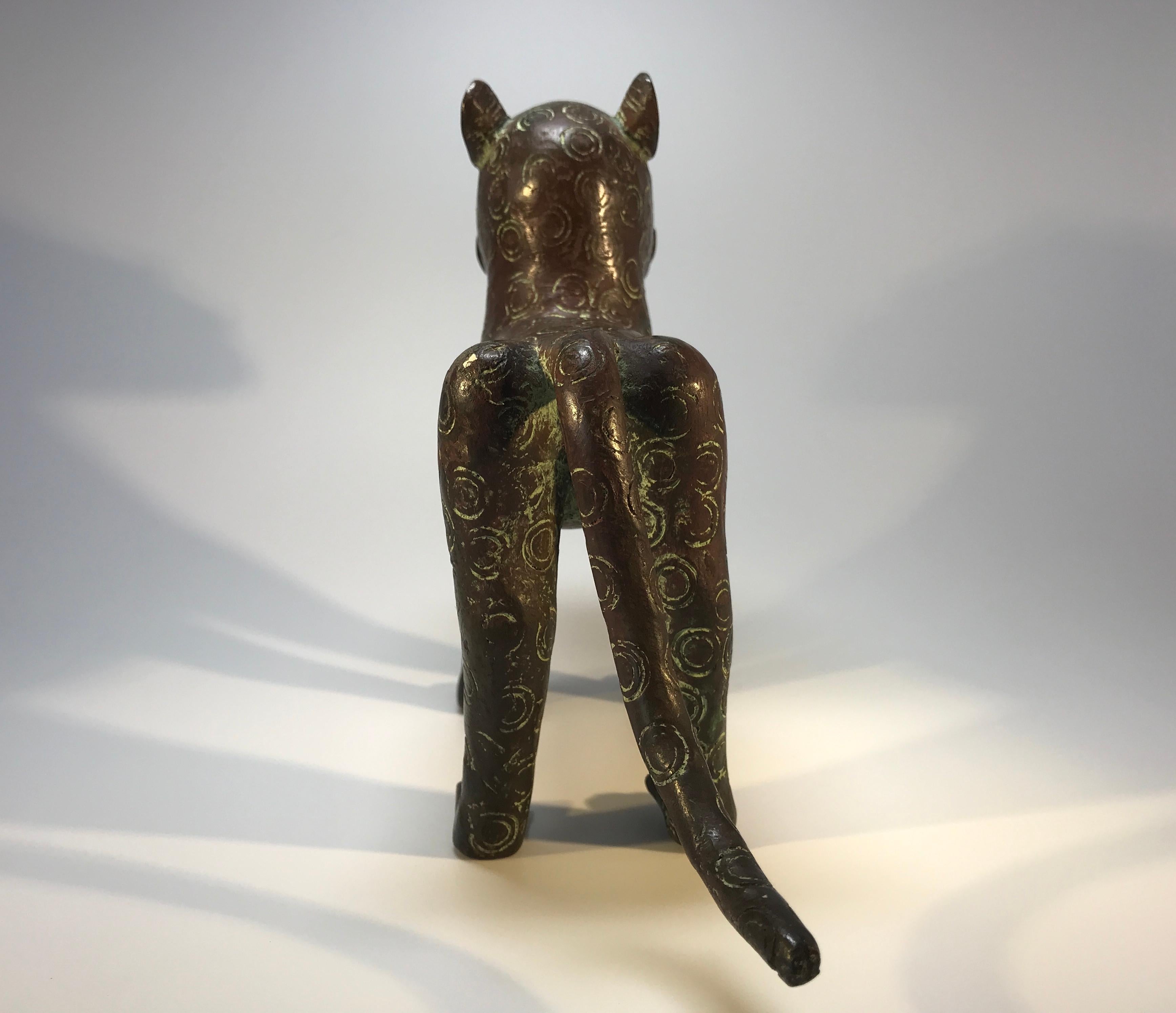 20th Century Midcentury Benin Lost Wax Bronze Leopard 1970s African Sculpture