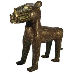 Midcentury Benin Lost Wax Bronze Leopard 1970s African Sculpture