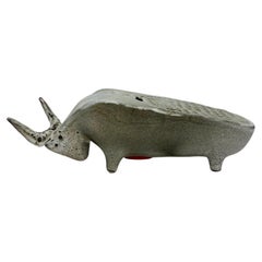 Midcentury Bennington Pottery Bull Sculpture by Yusuke Aida