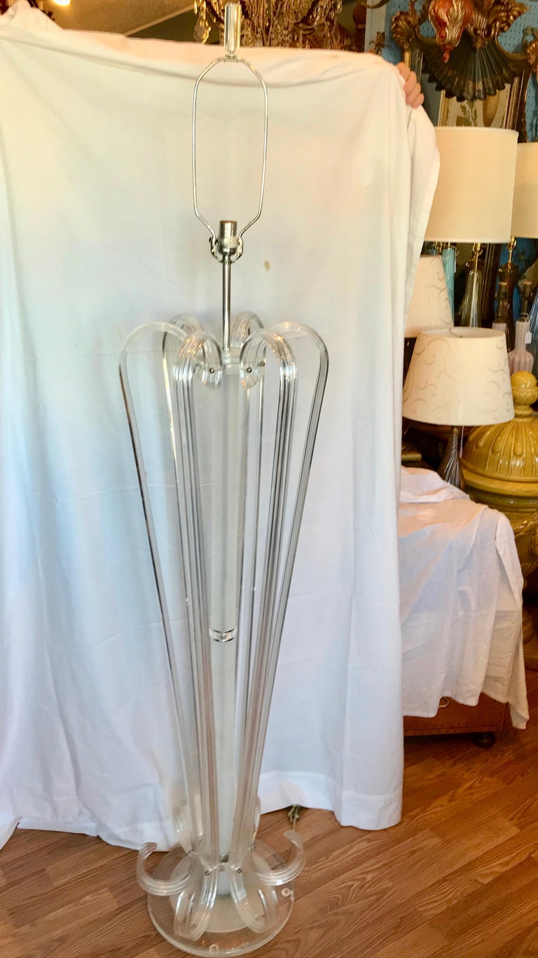 Midcentury Bent Lucite Floor Lamp at 1stDibs