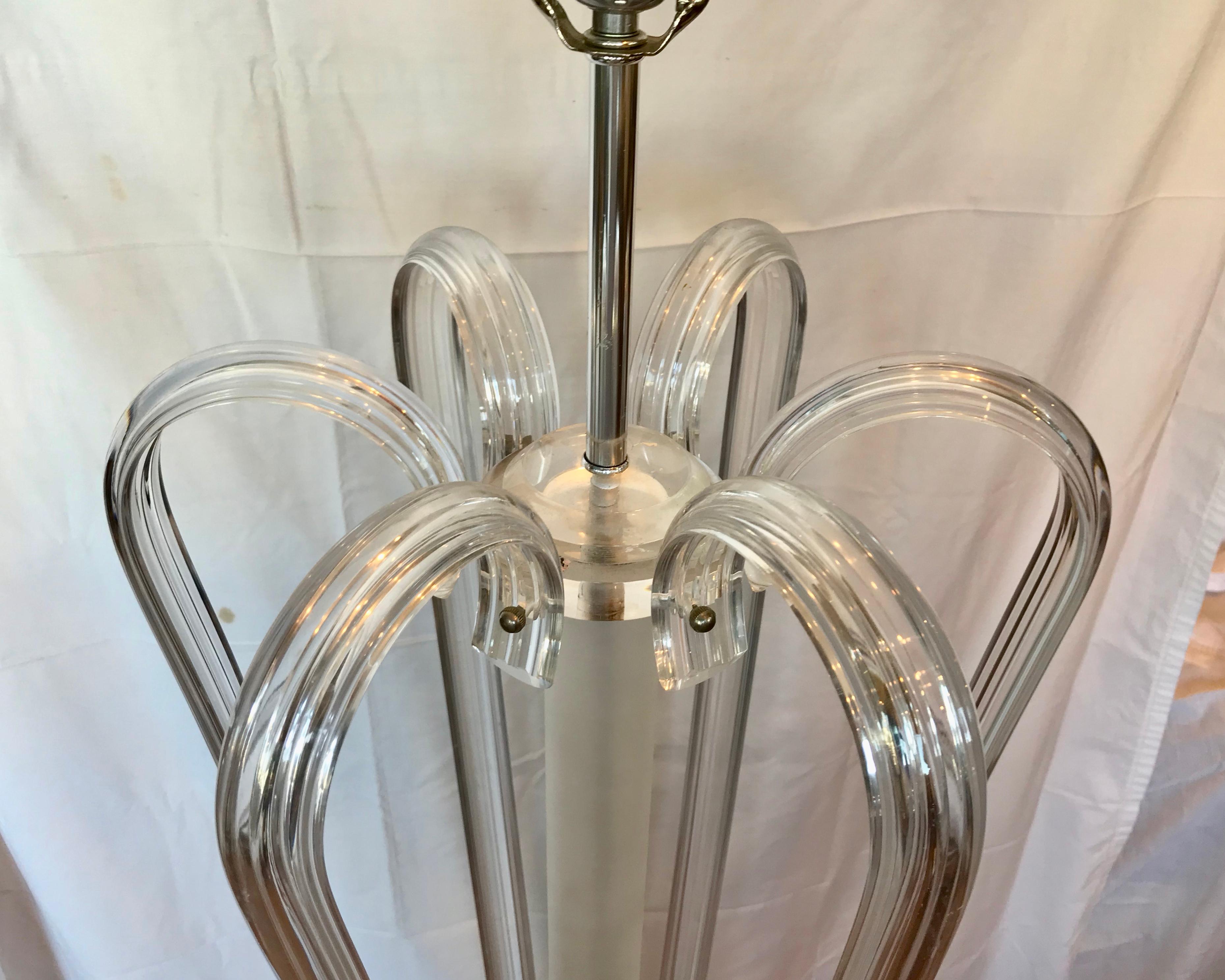 Midcentury Bent Lucite Floor Lamp 1