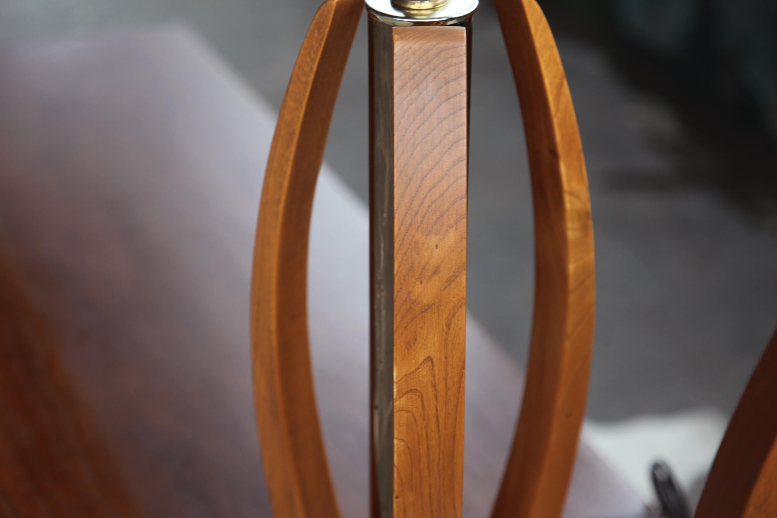 Mid Century Bentwood and Brass Table Lamps - a Pair For Sale 5