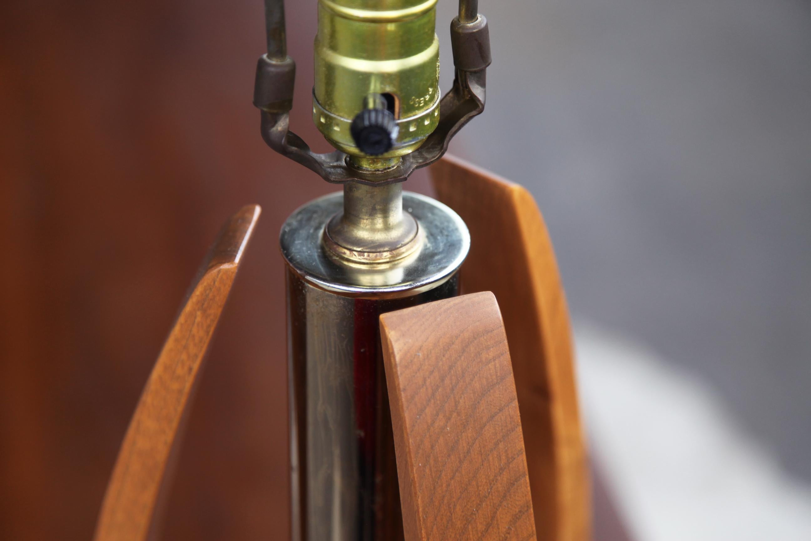 Mid Century Bentwood and Brass Table Lamps - a Pair For Sale 4