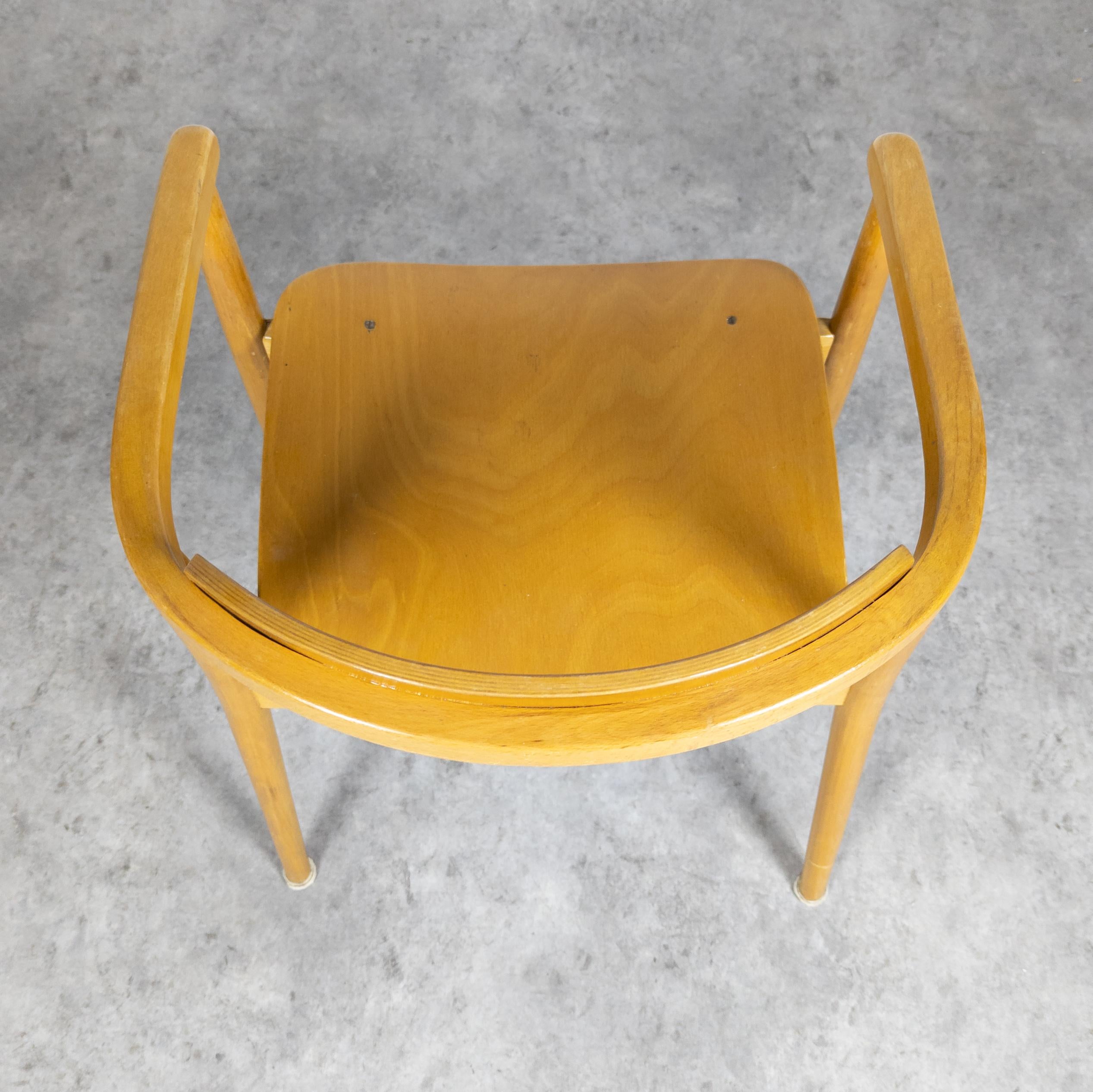 Beech Mid Century bentwood armchair by Antonín Šuman for TON For Sale