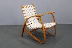 Fauteuil en bois courbé du milieu du siècle par Jan Vaněk, Tchécoslovaquie