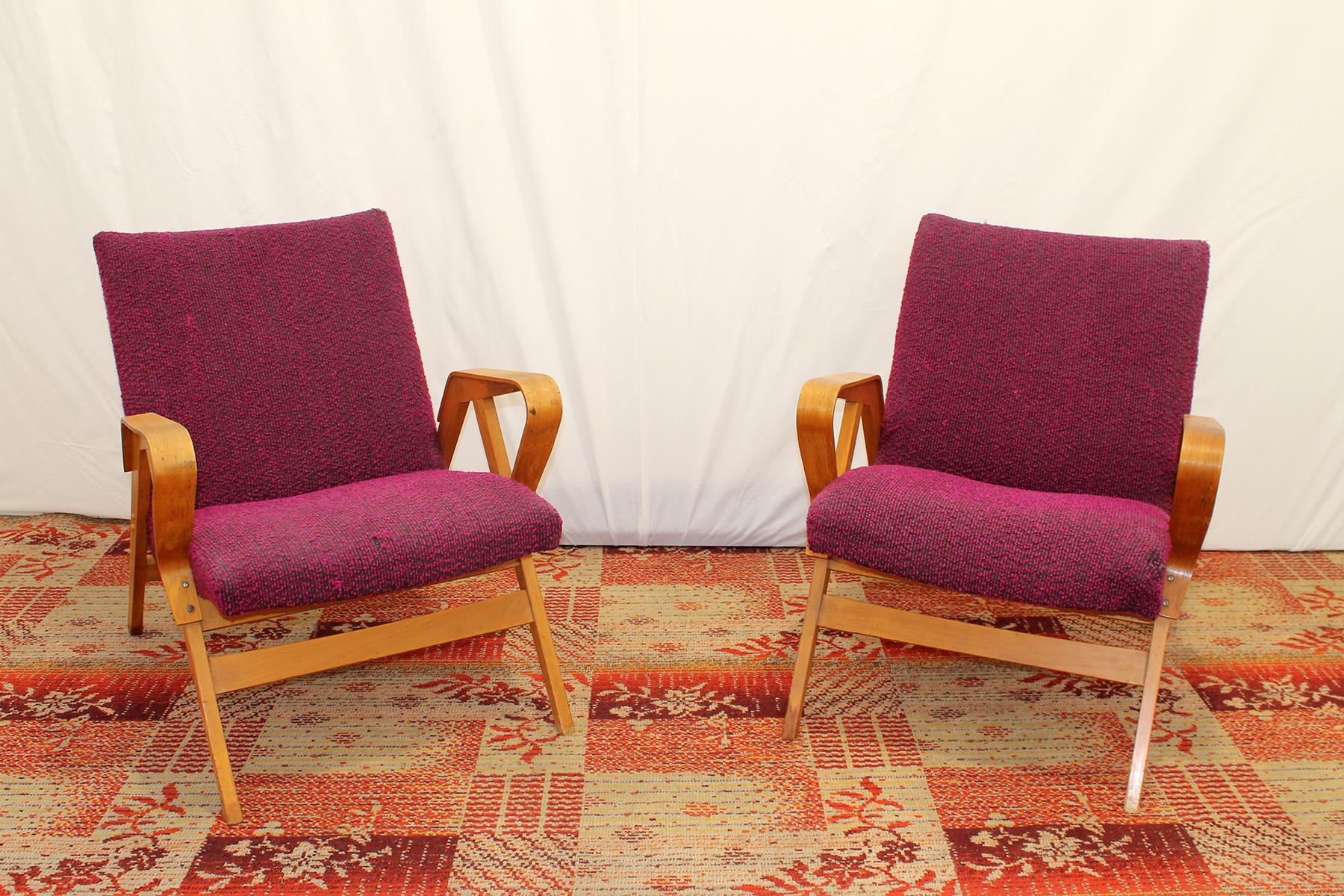 Mid-Century Modern Midcentury Bentwood Armchairs by František Jirák for Tatra Nábytok, 1960s