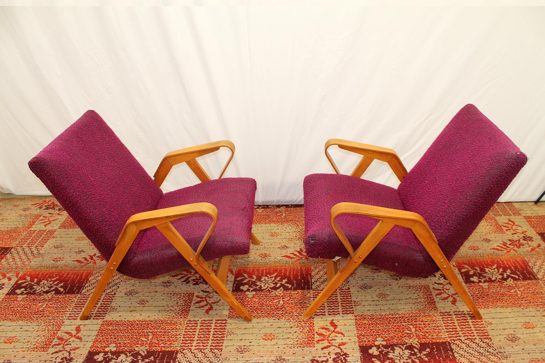 Midcentury Bentwood Armchairs by František Jirák for Tatra Nábytok, 1960s In Fair Condition In Prague 8, CZ