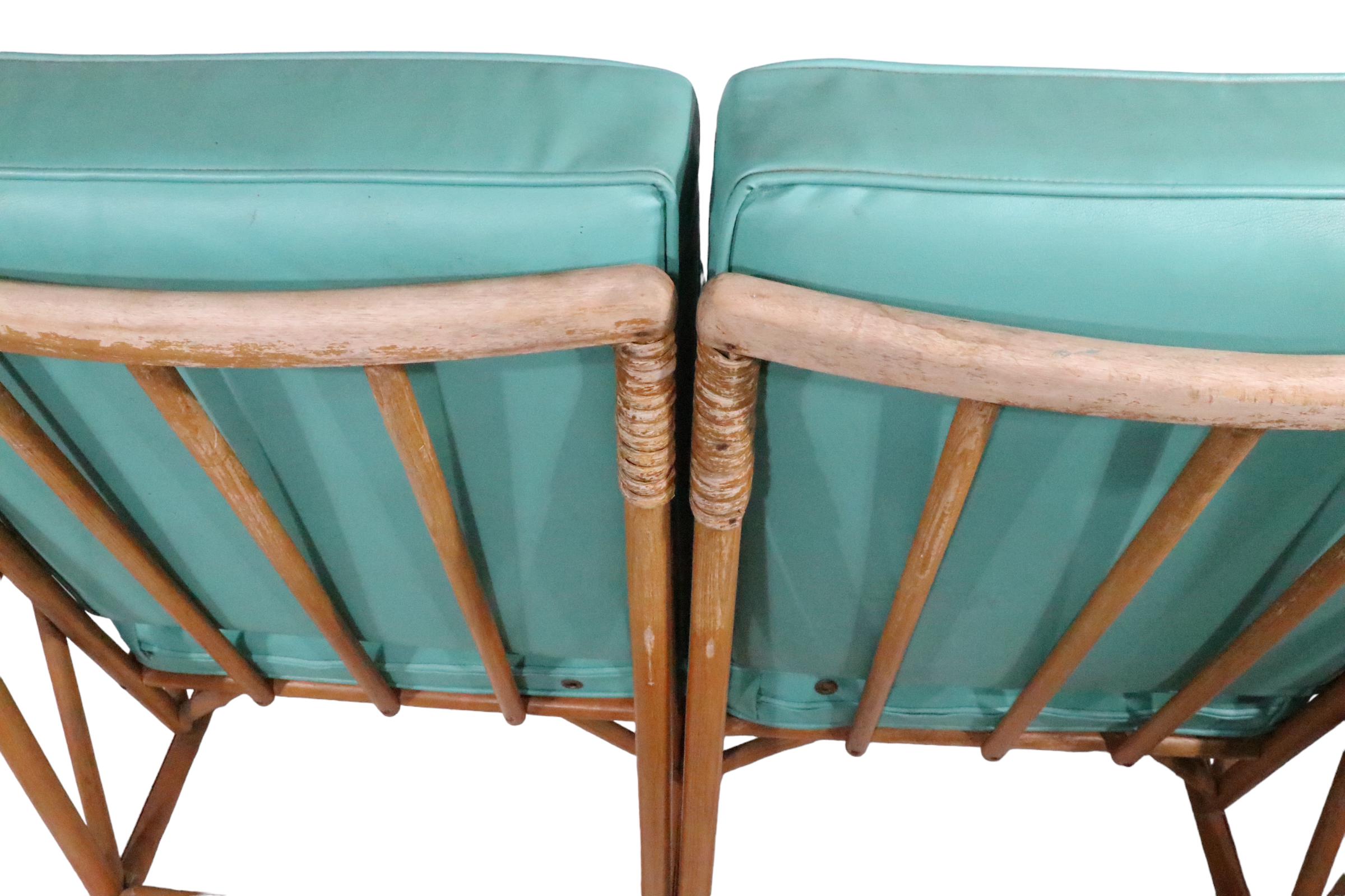  Bugholz-Bambus-Sofa im Stil der Jahrhundertmitte von Heywood Wakefield um 1950 im Angebot 5