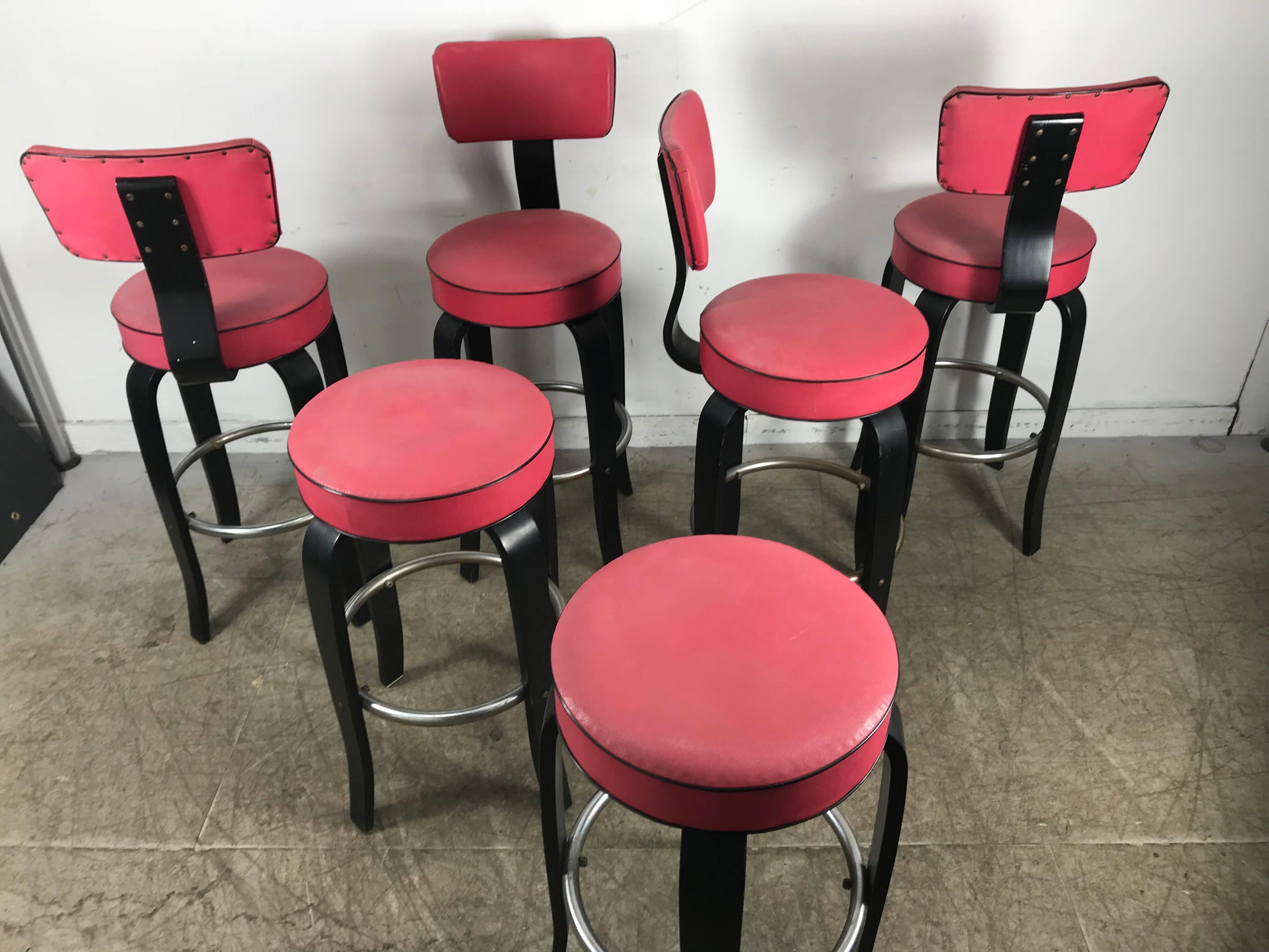 Midcentury Bentwood Bar or Counter Stools by National Store Fixture Co. In Good Condition In Buffalo, NY