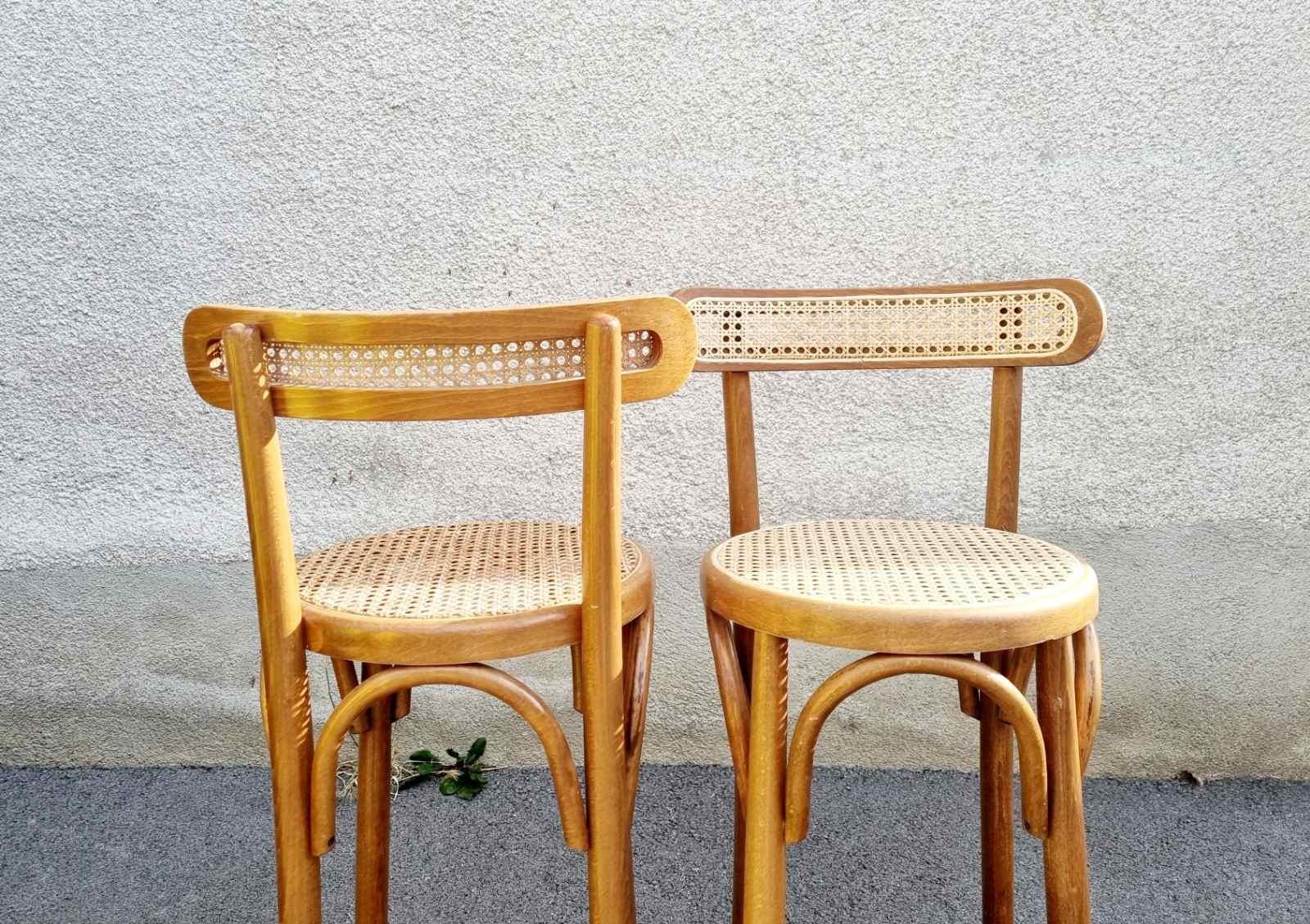 Mid-20th Century Mid Century Bentwood Bar Stools in Thonet Style, Italy 70s, Pair
