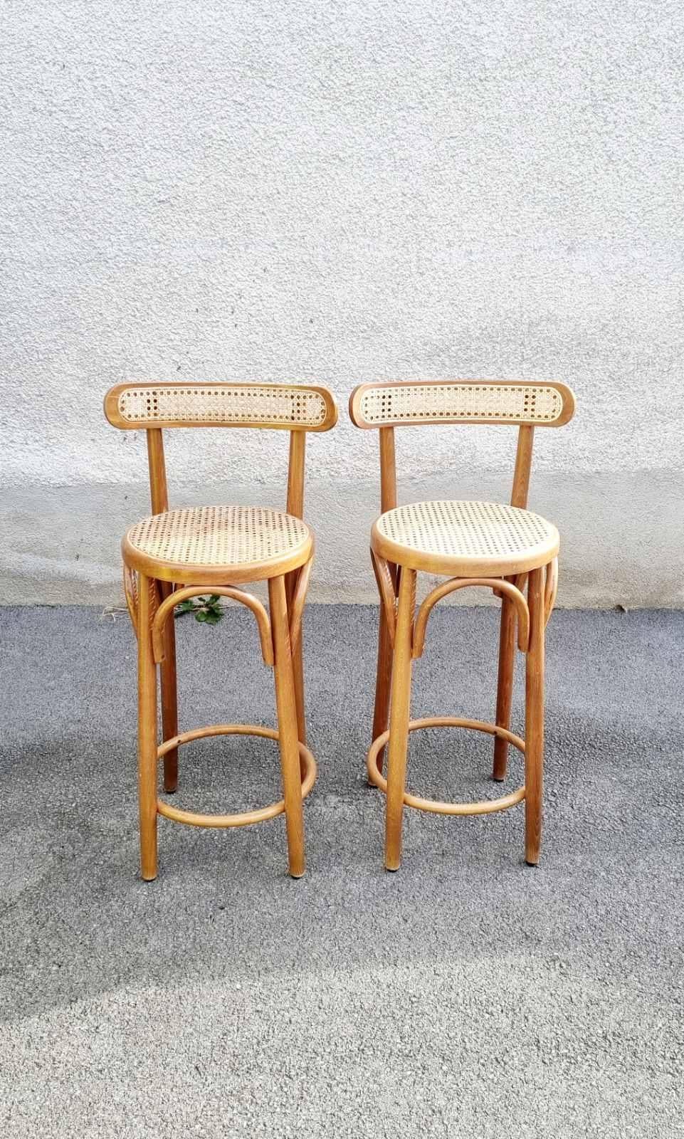 Mid Century Bentwood Bar Stools in Thonet Style, Italy 70s, Pair 2