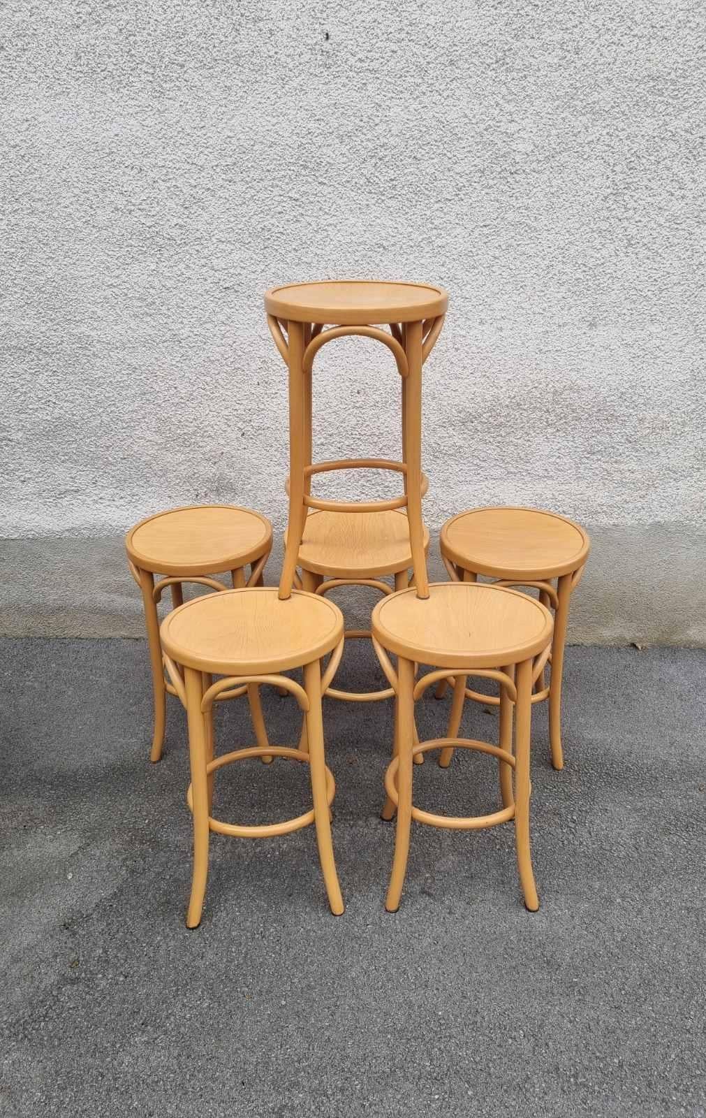 Hêtre Tabourets de bar en bois centenaire de style Thonet, Italie années 80, lot de 4 en vente