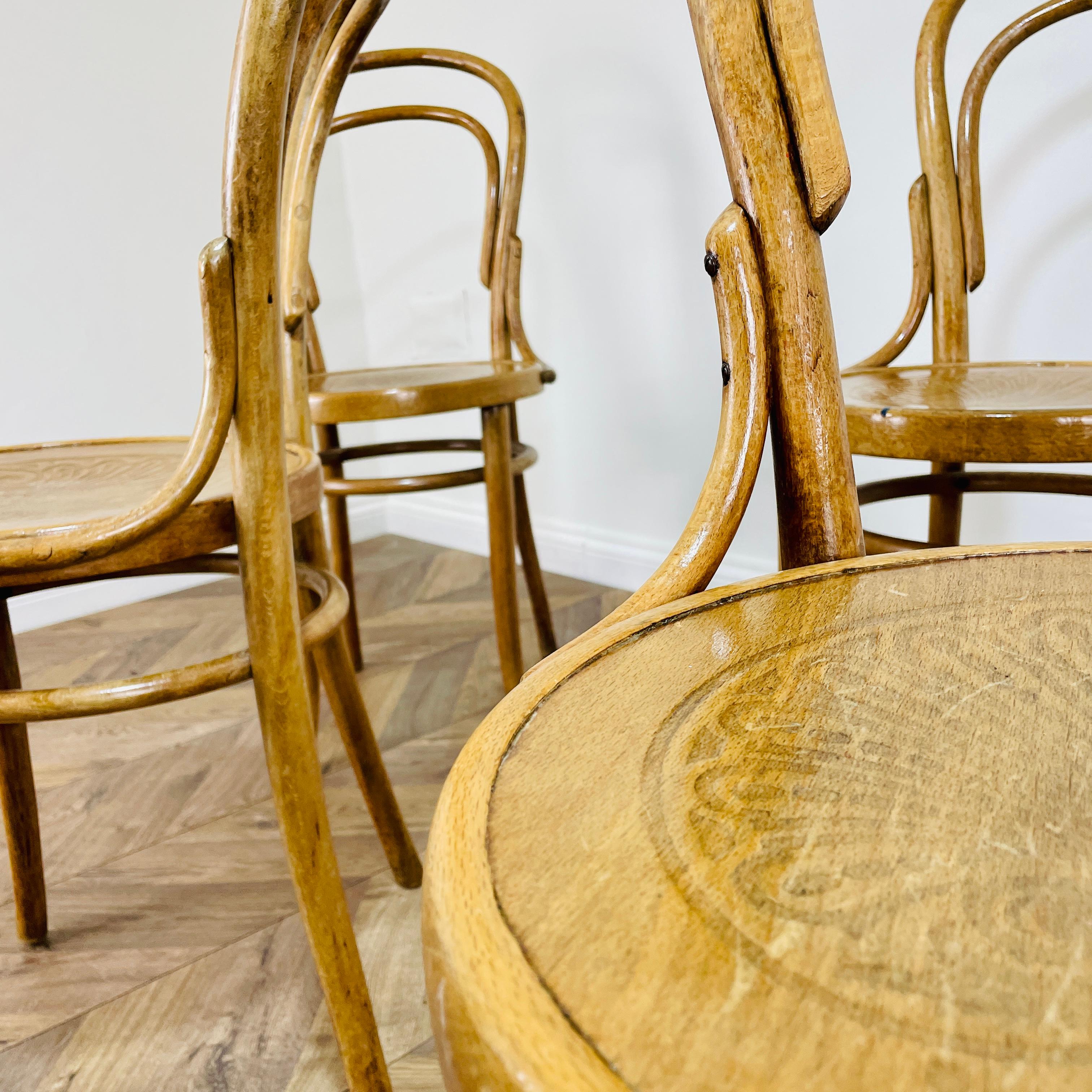 Midcentury Bentwood Cafe / Bistro Chairs, Set of 6, 1930s 7