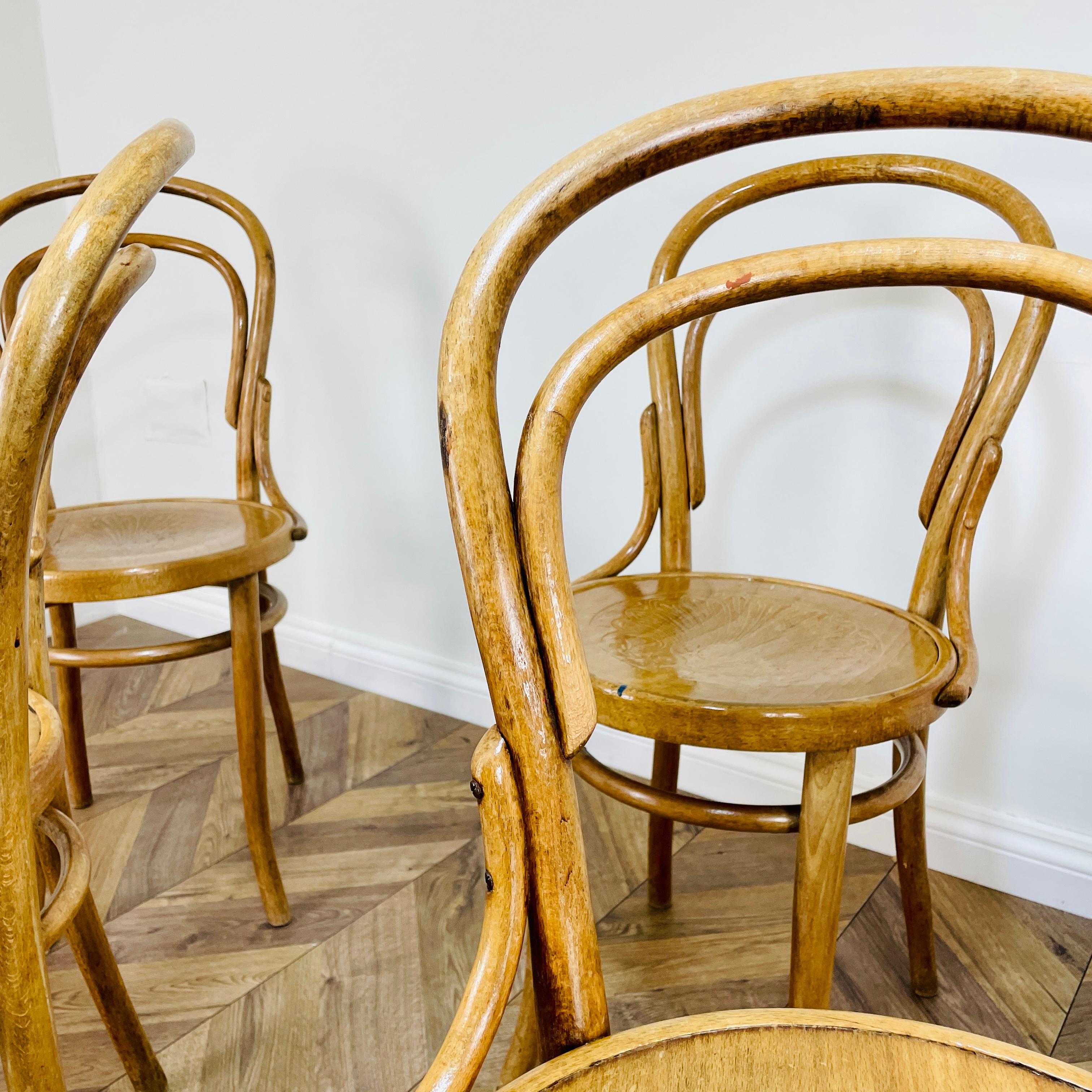 Mid-20th Century Midcentury Bentwood Cafe / Bistro Chairs, Set of 6, 1930s