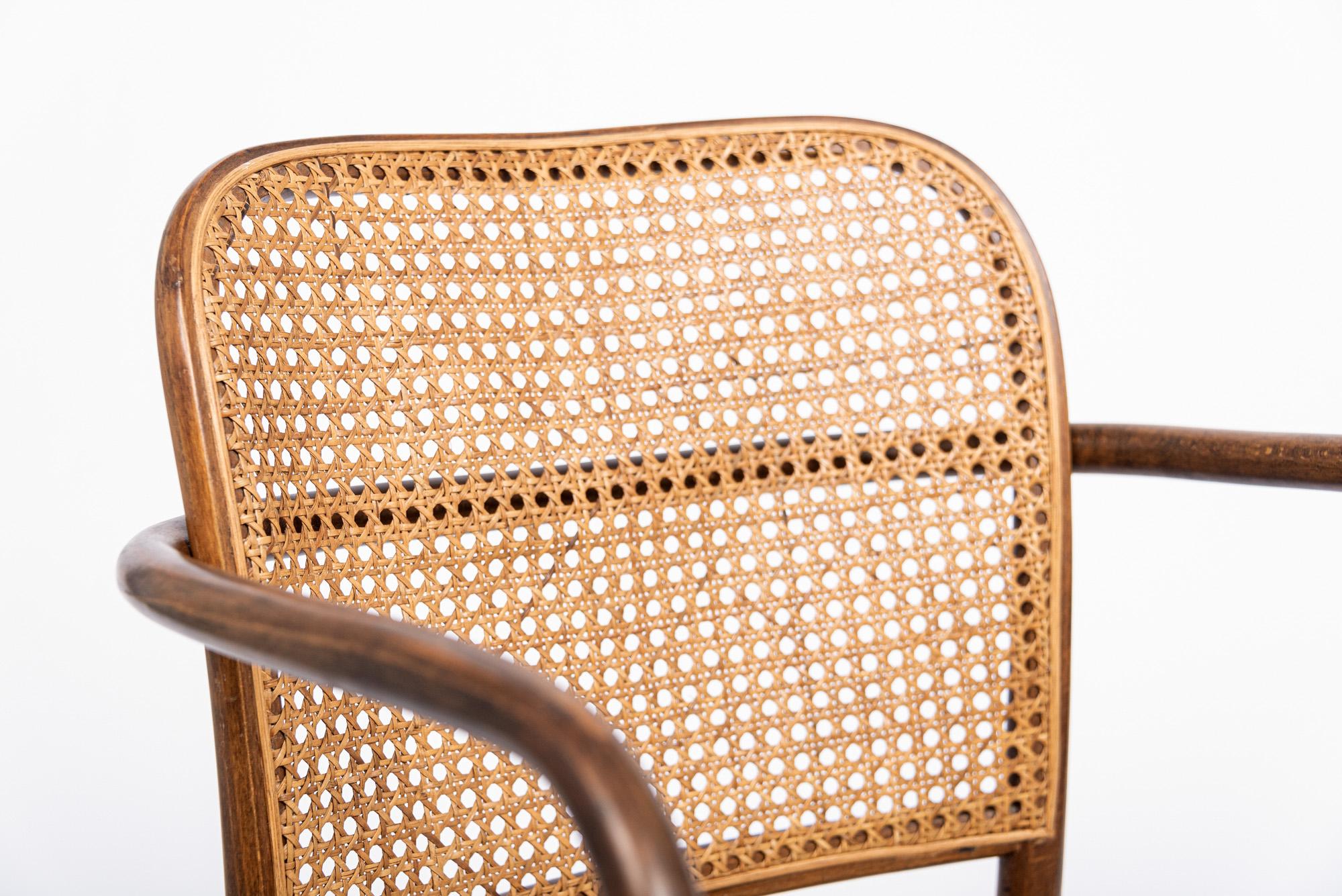 Midcentury Bentwood & Cane Cafe Chair by Joseph Hoffman for Stendig 2